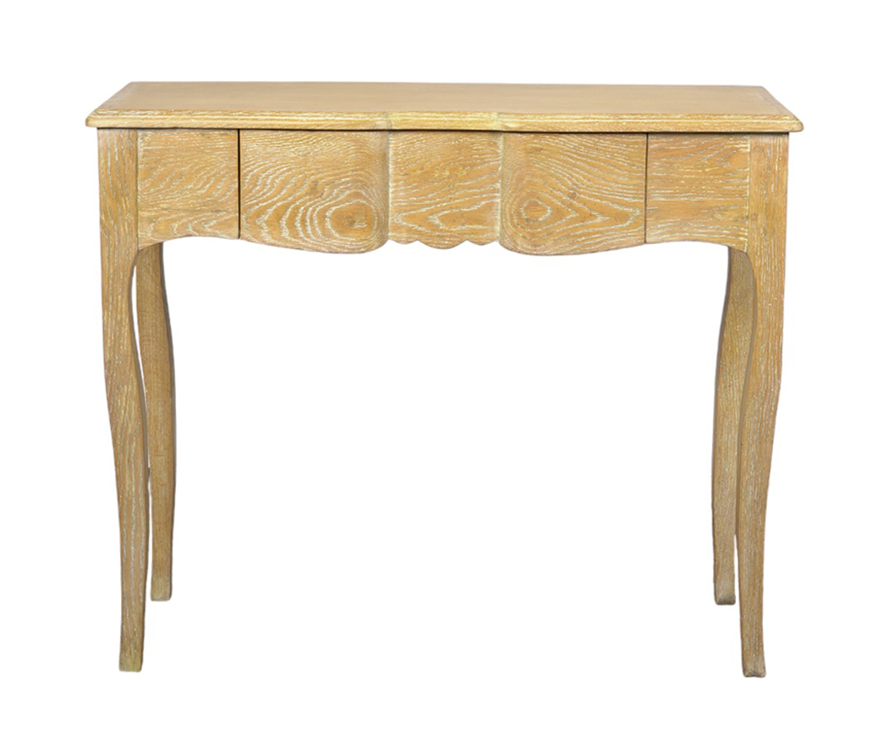 Rectangular Wooden Study Table with Curved Legs