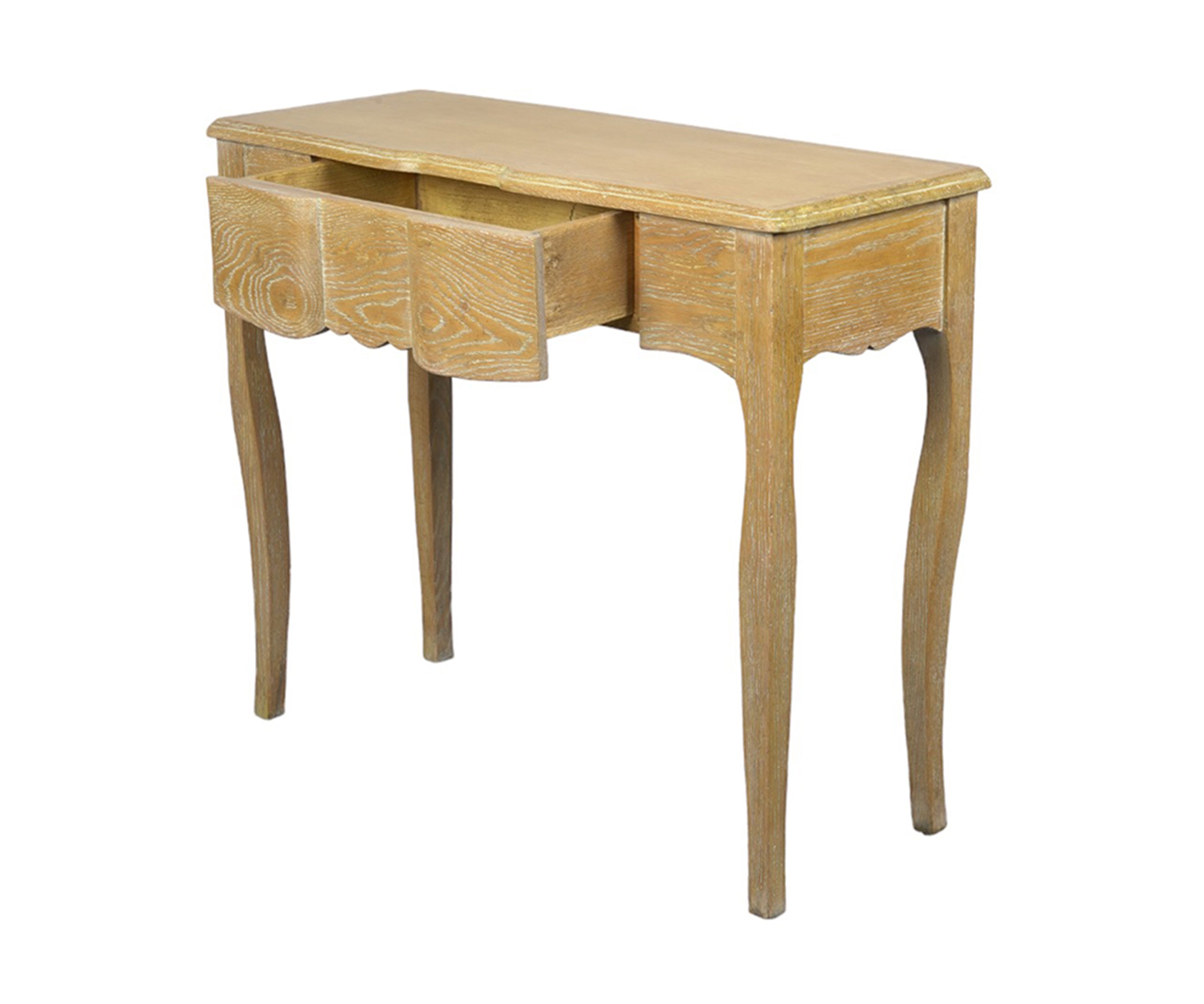 Rectangular Wooden Study Table with Curved Legs