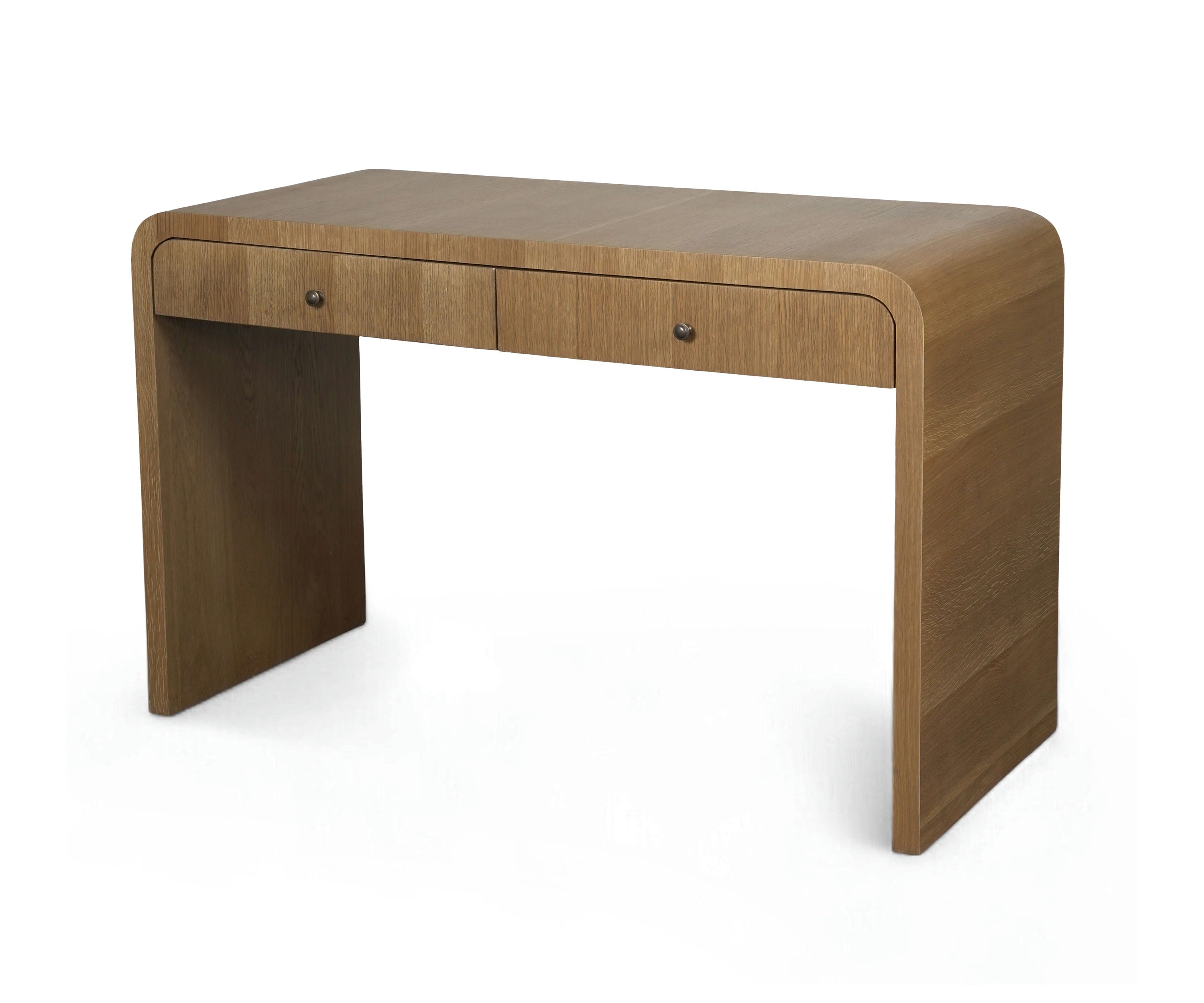 Modern Wooden Study Table with Curved Waterfall Design and 2 Drawers