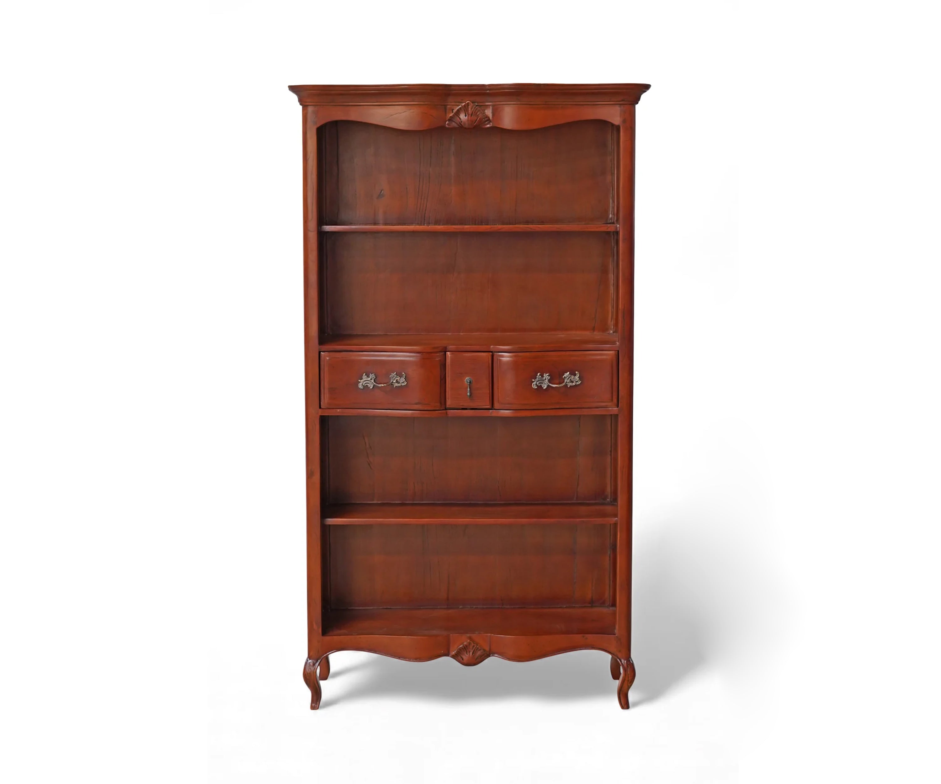 French Style Solid Wood Display Cabinet with 3 Drawers
