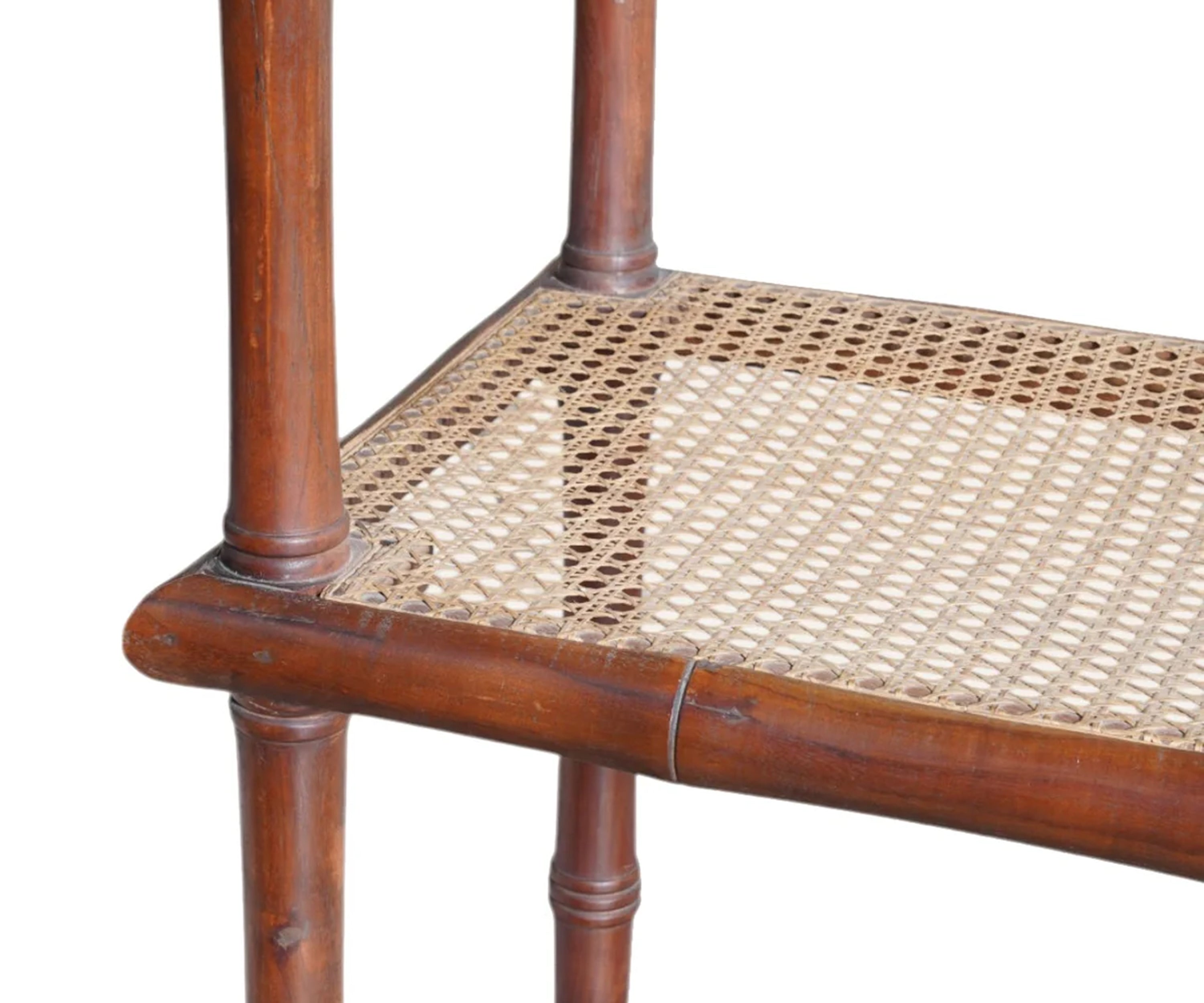 Vintage Bamboo Style Wooden Cane Display Shelf