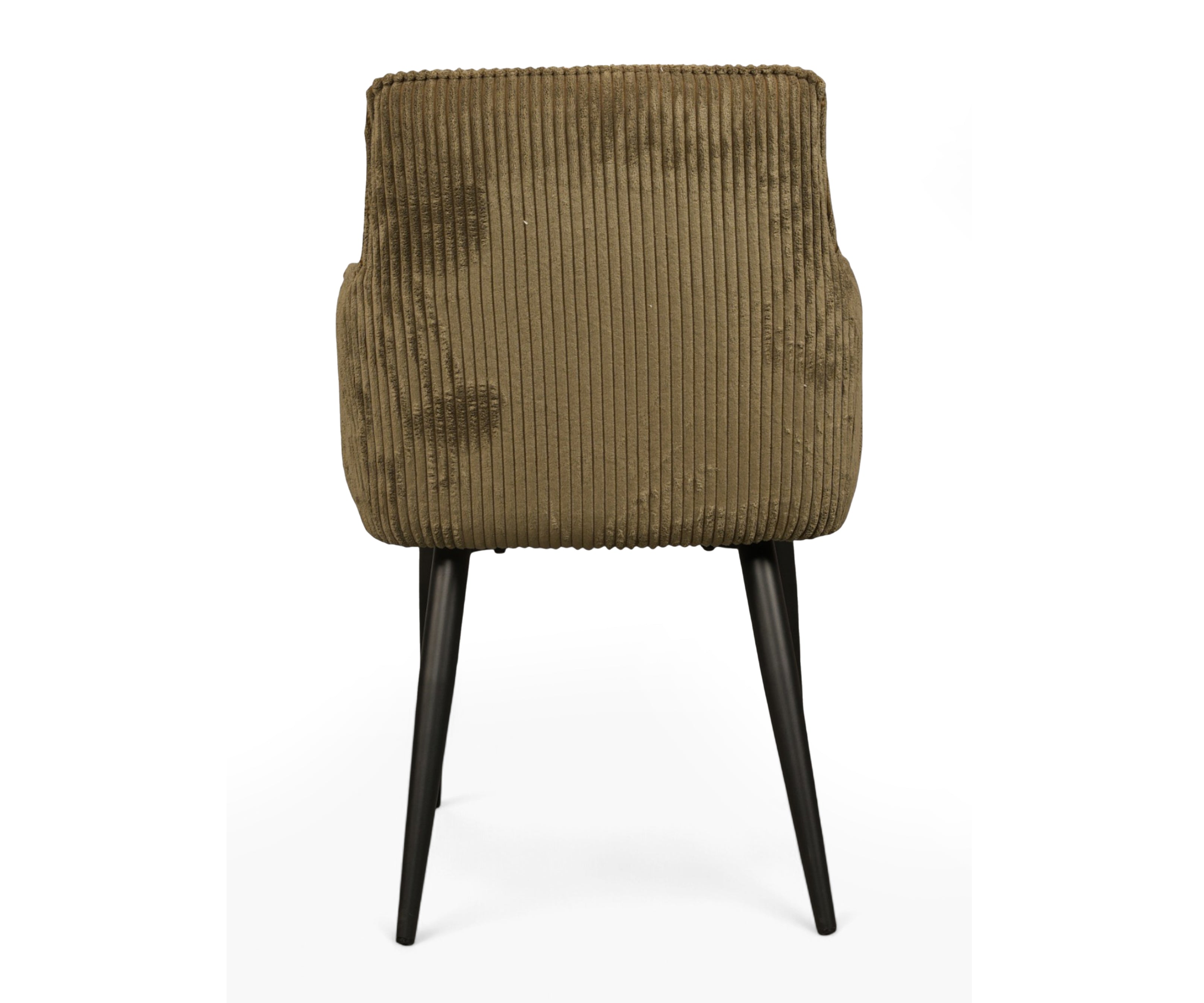 Taupe Corduroy Dining Armchair with Black Wooden Legs