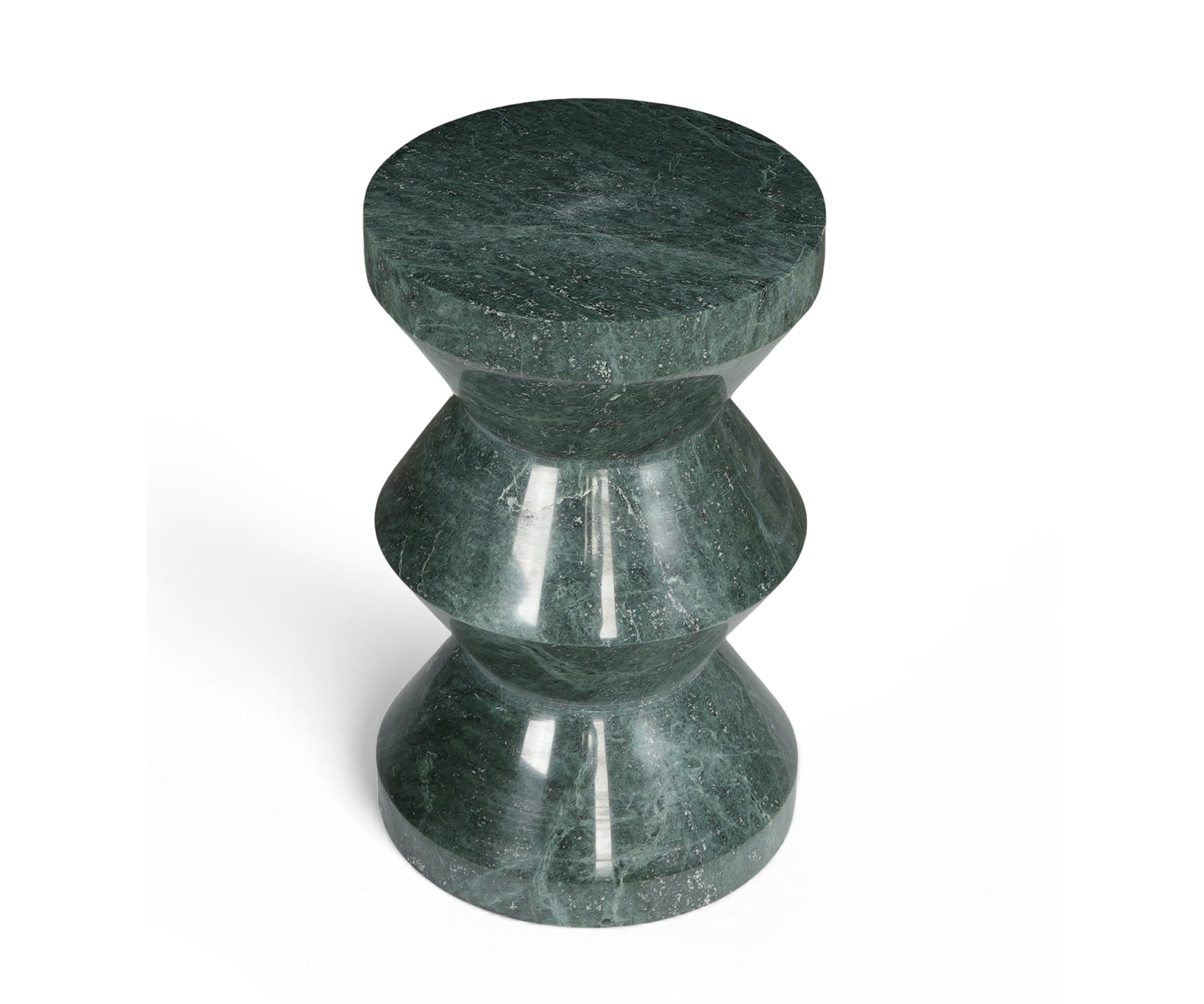 Green Marble Hourglass Side Table
