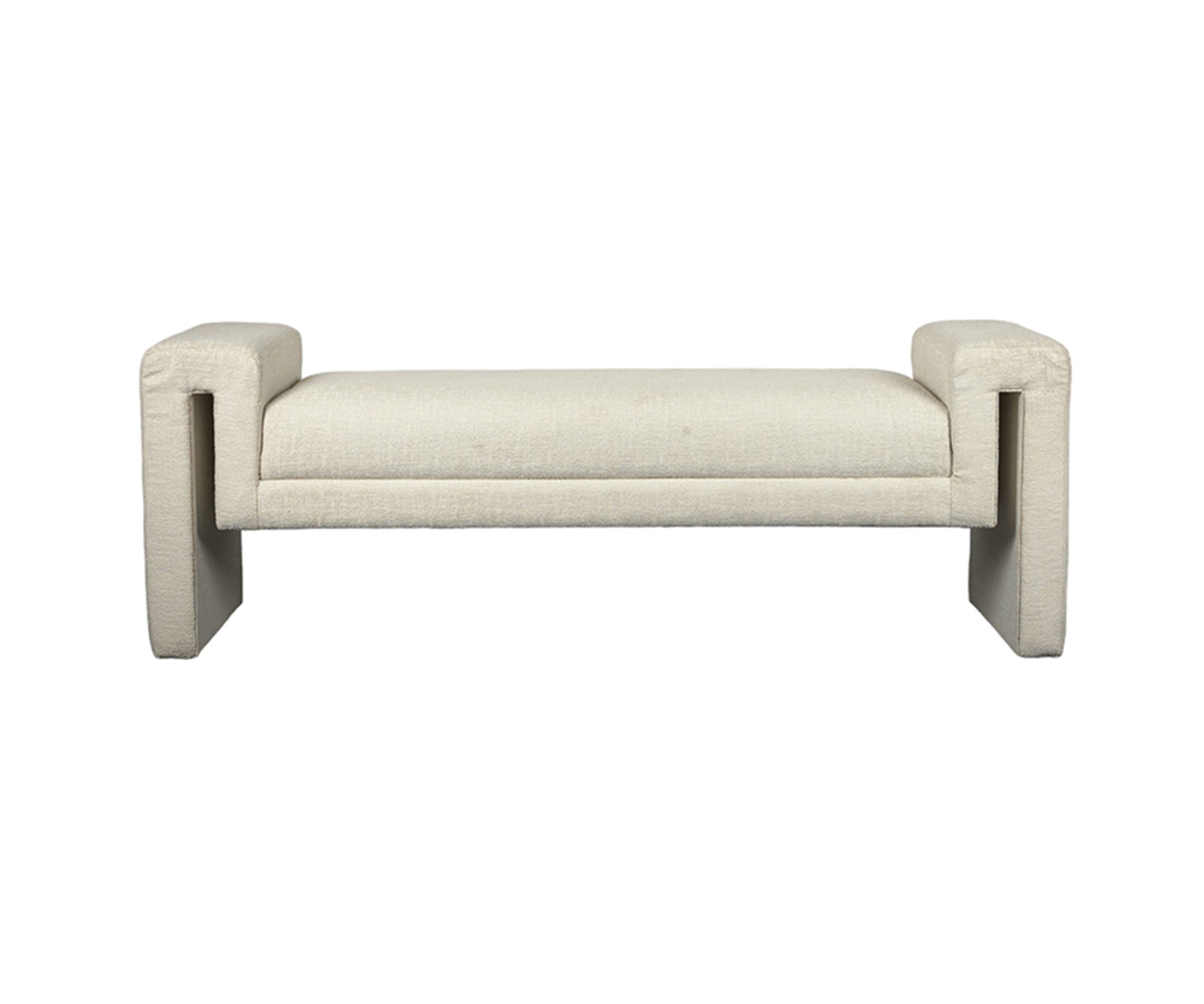 Contemporary Boucle Upholstered Bench
