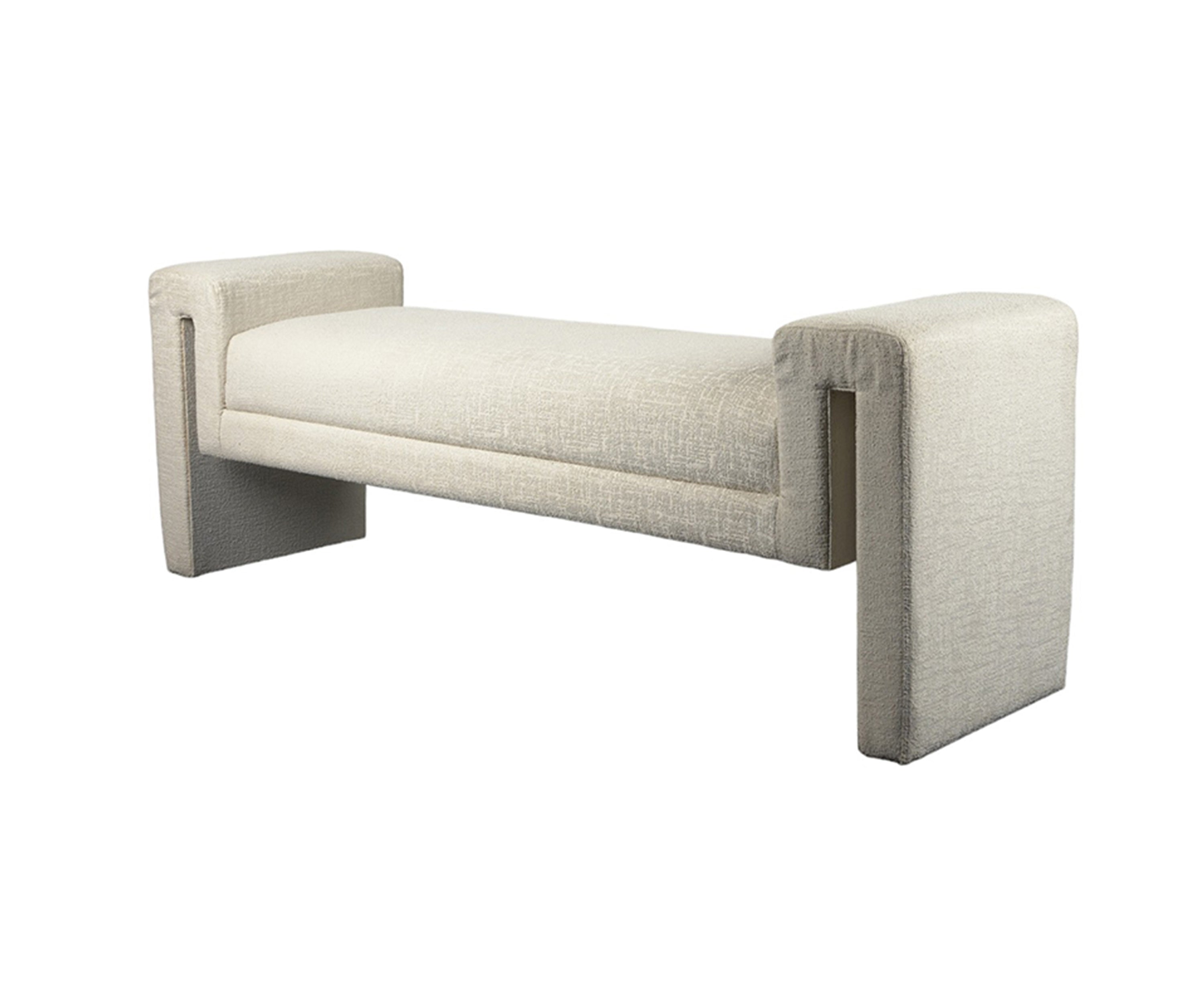Contemporary Boucle Upholstered Bench
