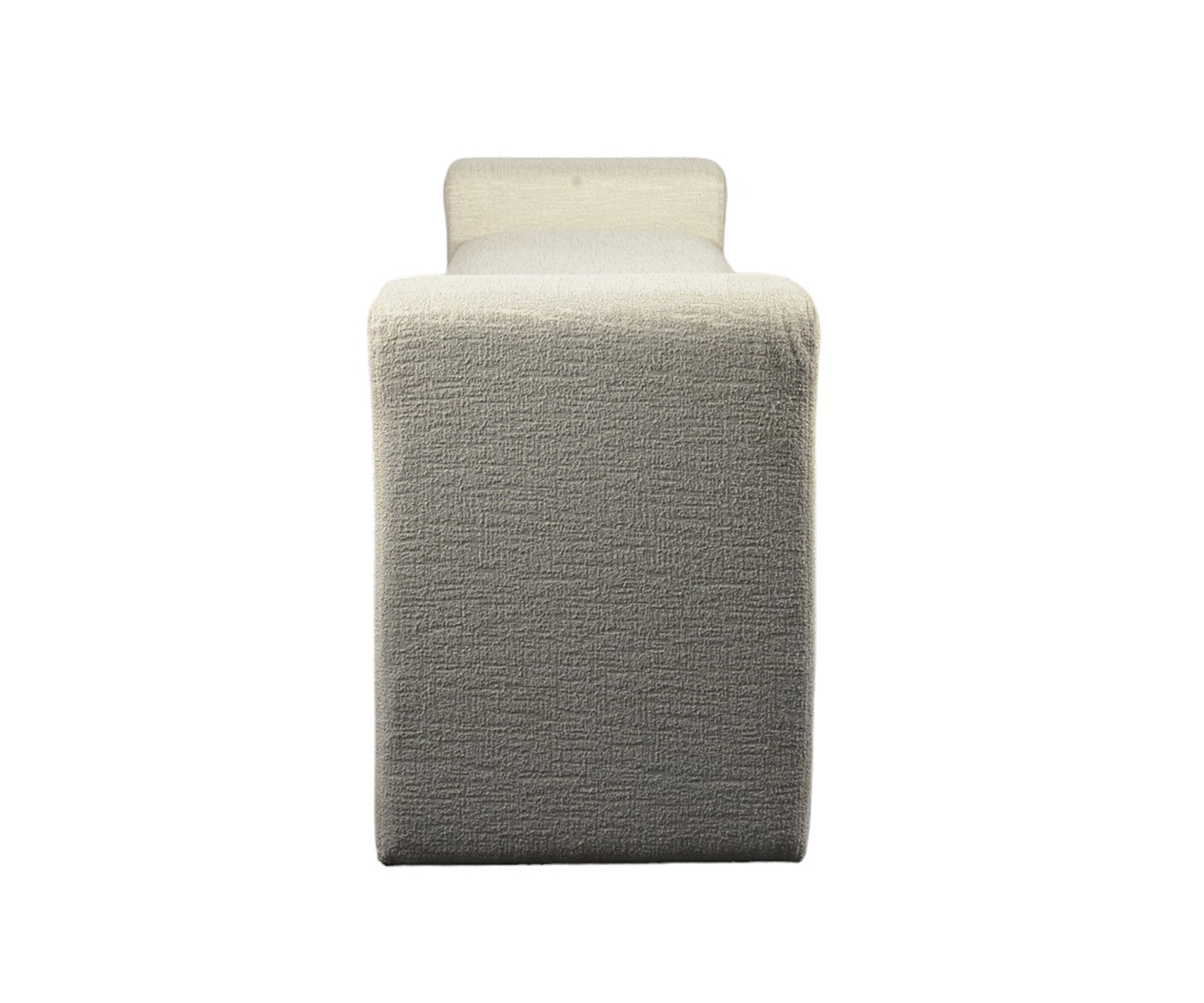 Contemporary Boucle Upholstered Bench