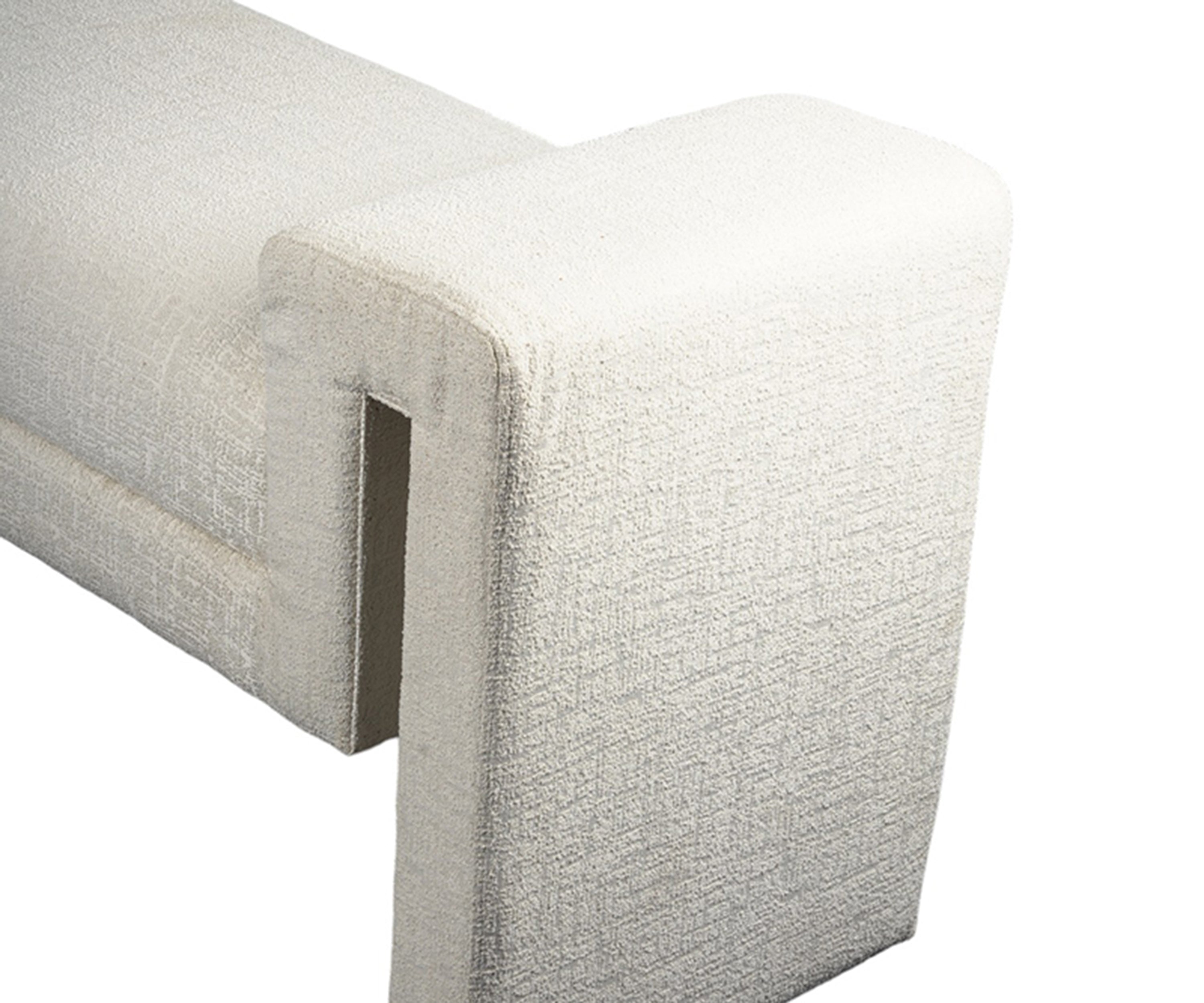 Contemporary Boucle Upholstered Bench