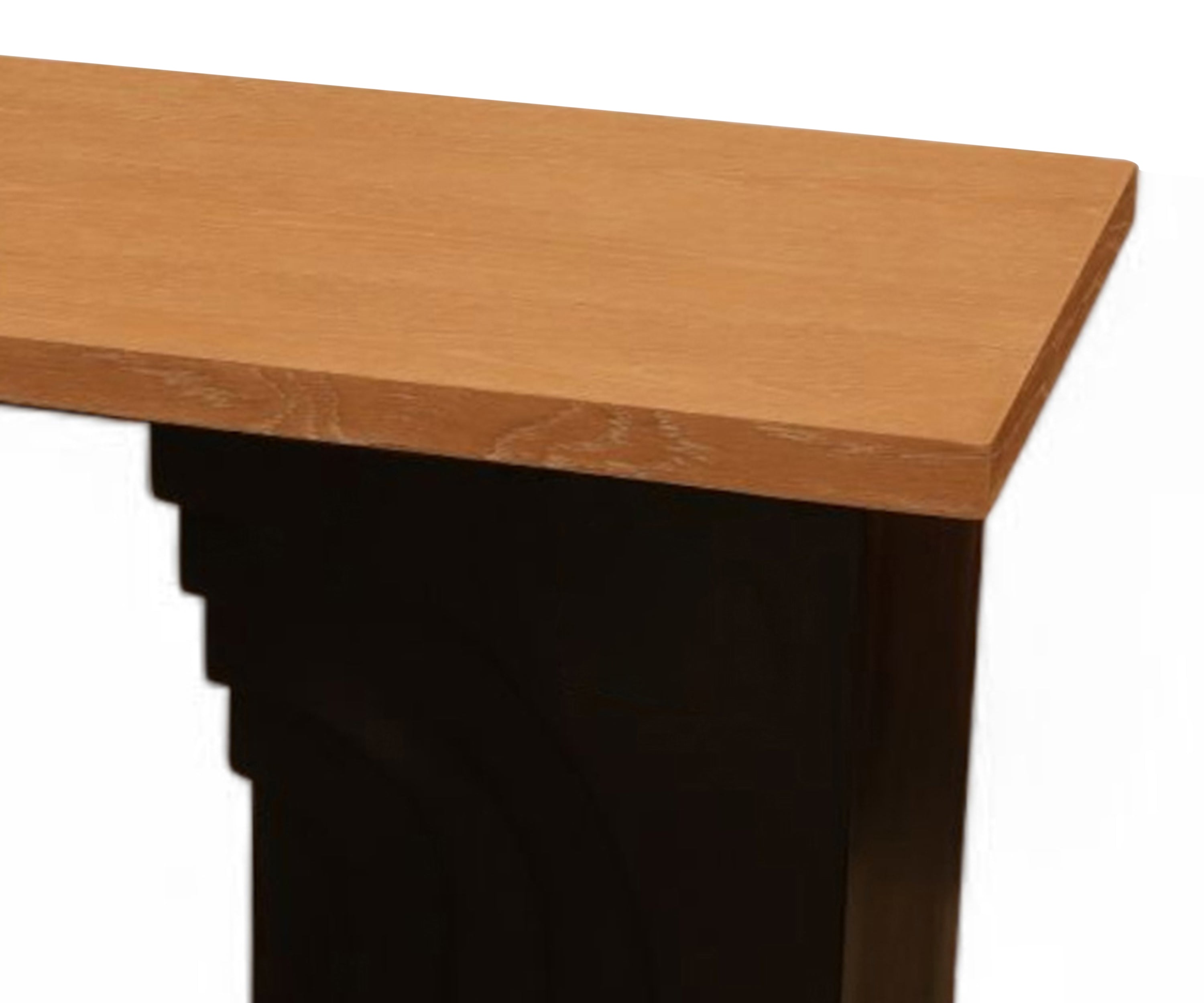Designer Wooden Console Table with Sculpted Arch Base