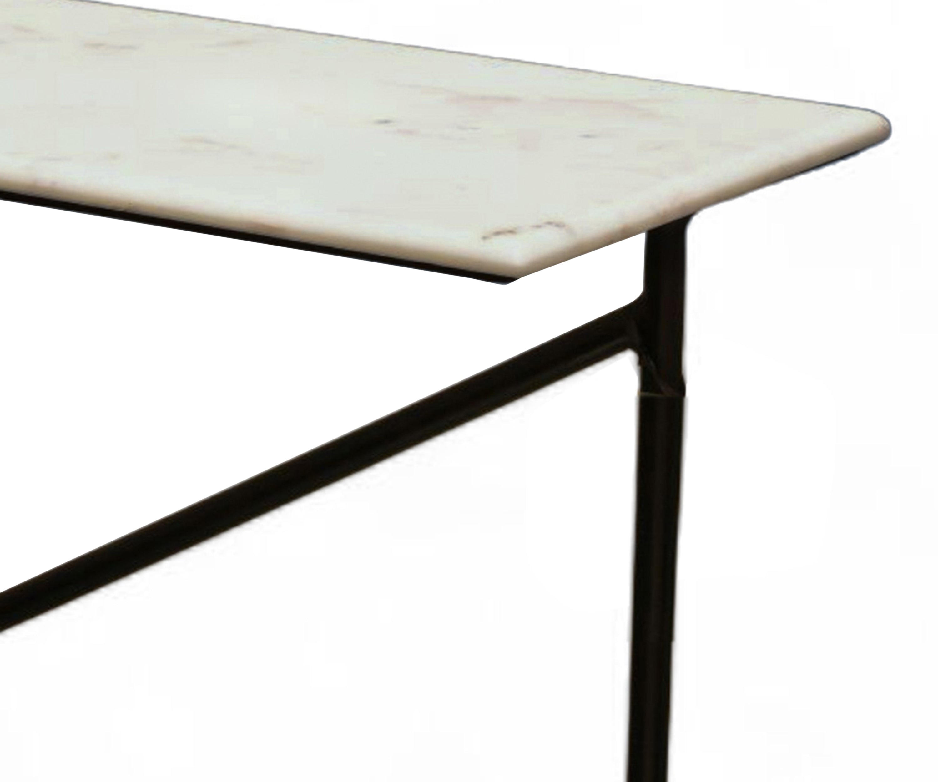 Modern Marble Top Console Table with Cross Iron Base