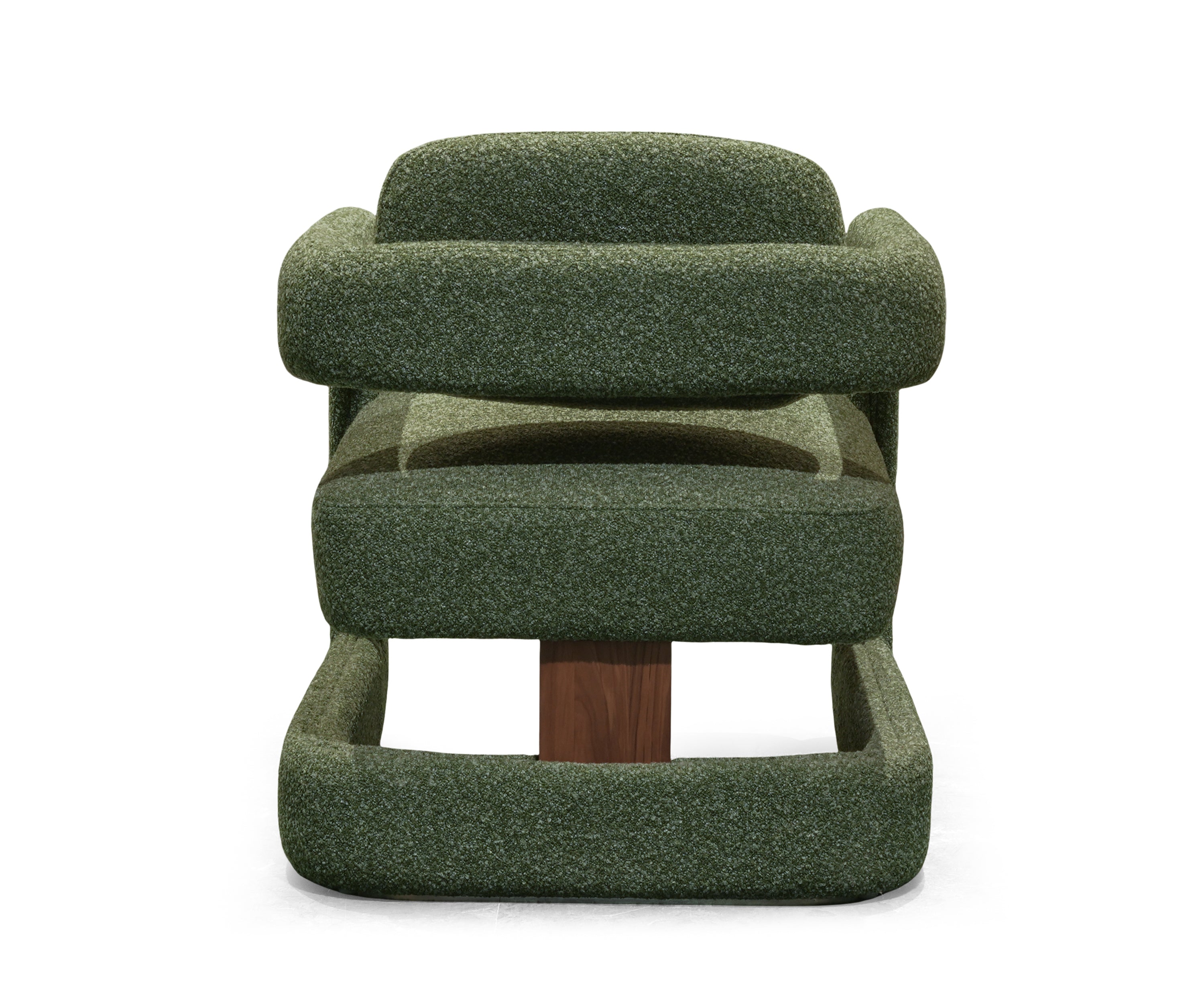Green Sculpted Bouclé Accent Arm Chair
