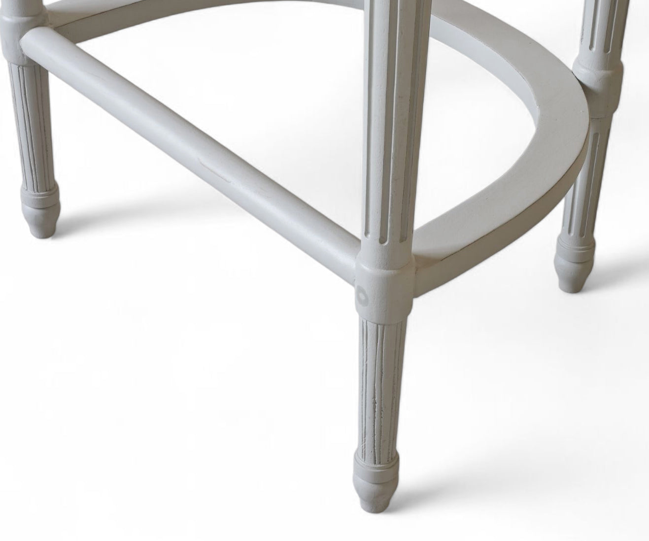 Gustavian Style Upholstered Cane Bar Chair with Carved Wood Frame