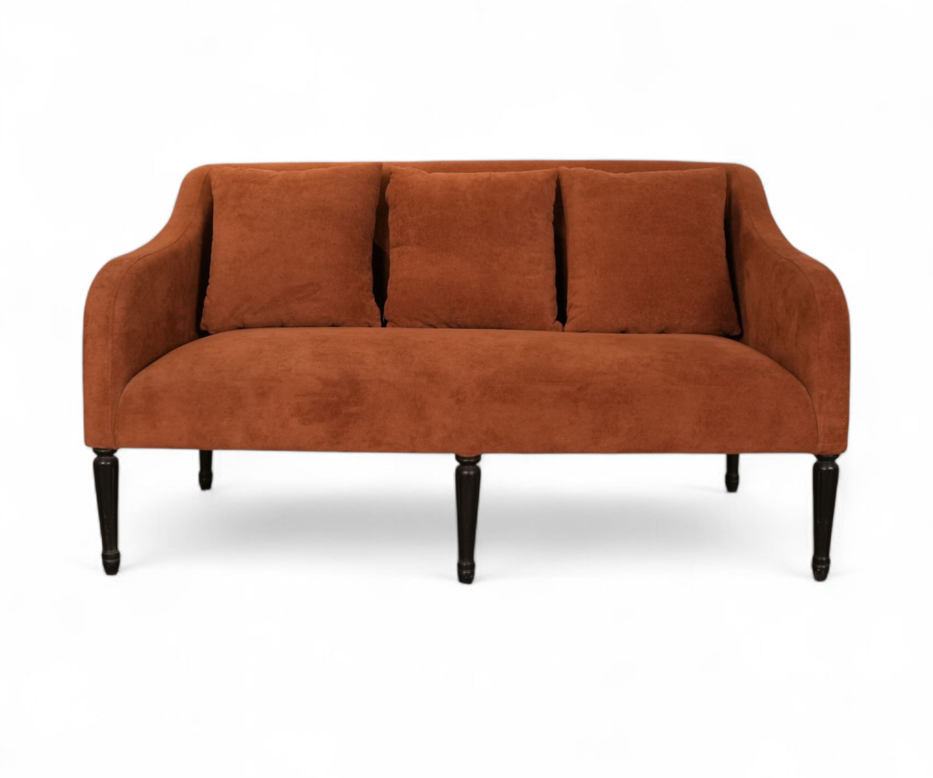 Rust Velvet 3 Seater Sofa