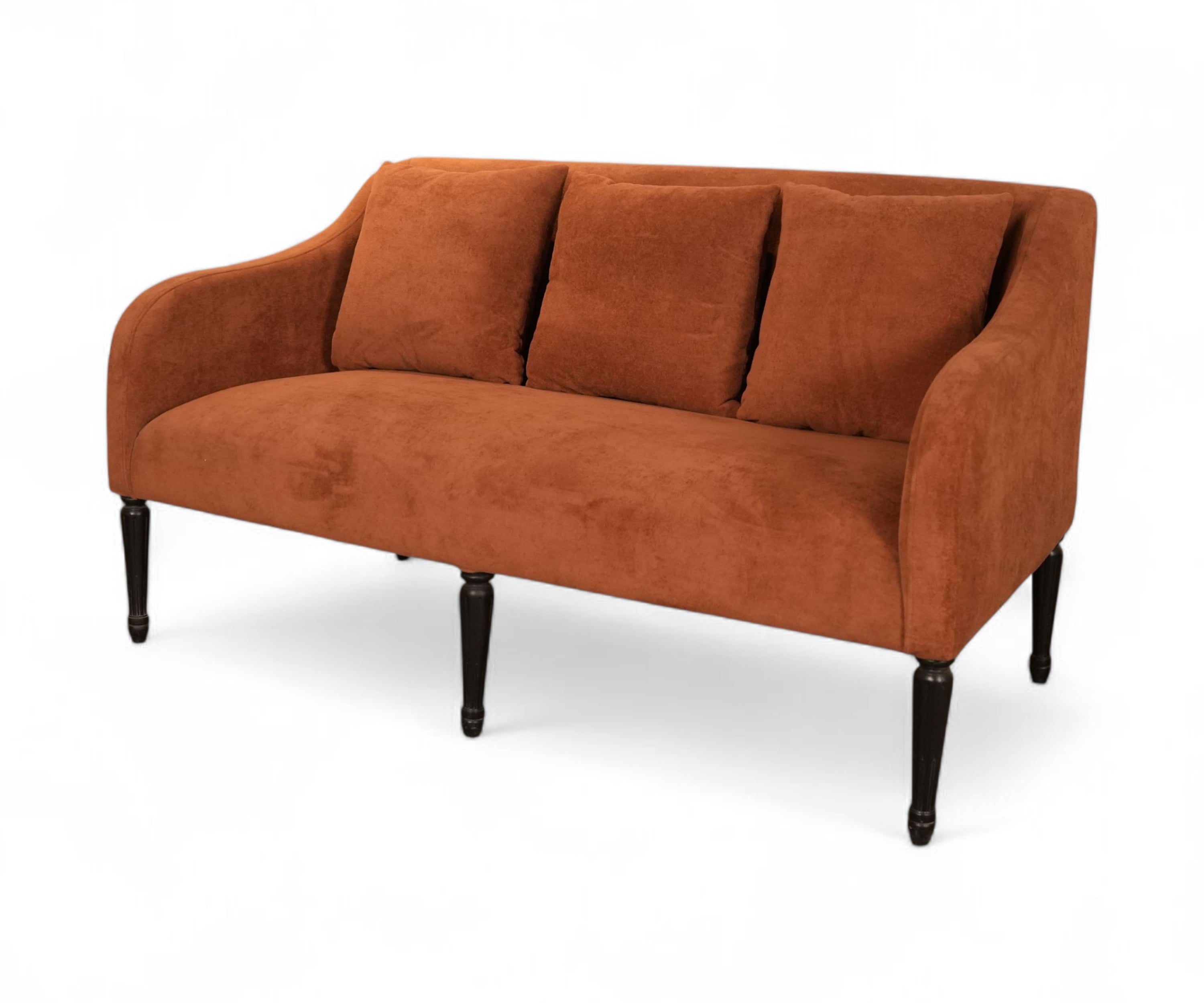 Rust Velvet 3 Seater Sofa