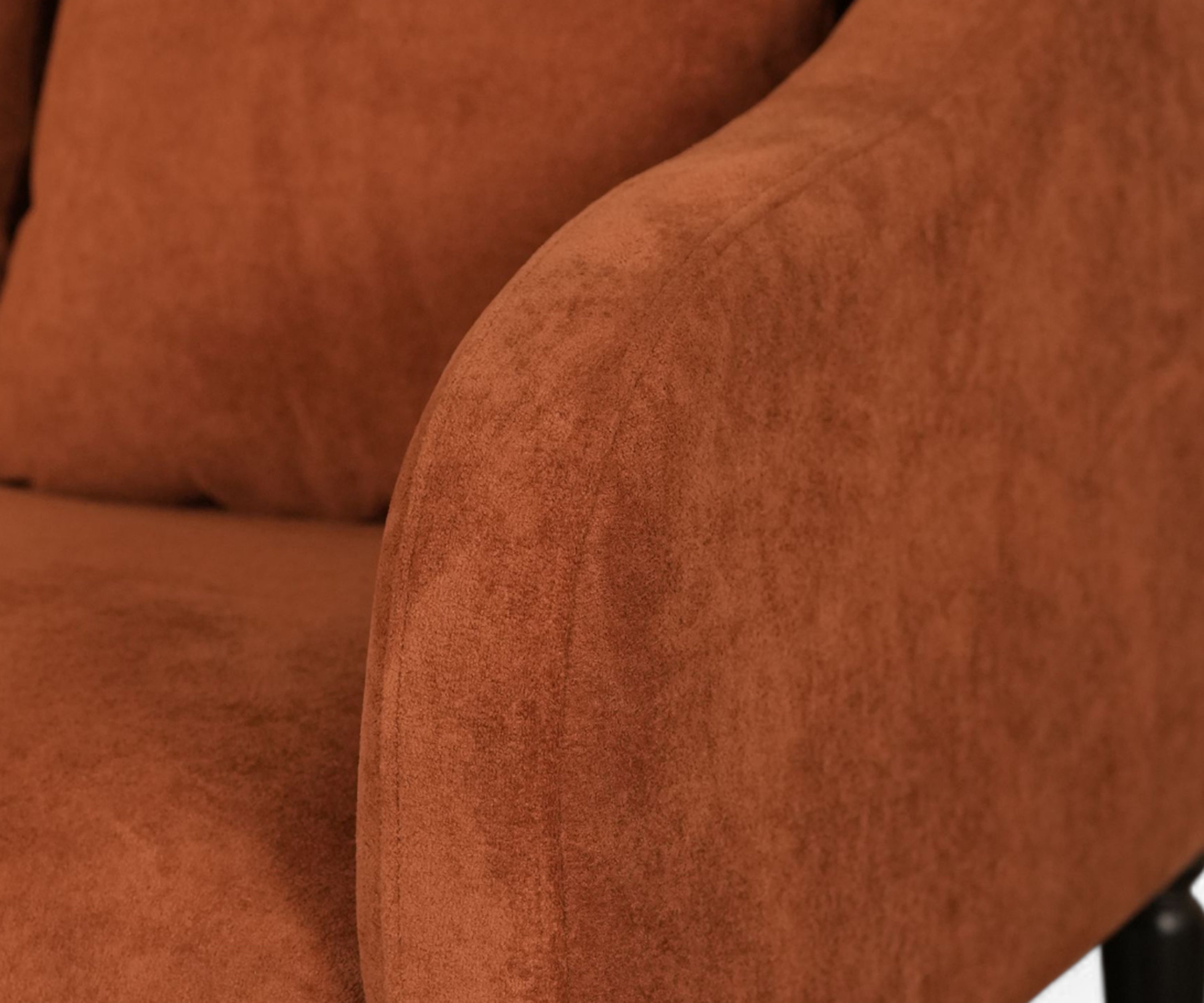 Rust Velvet 3 Seater Sofa