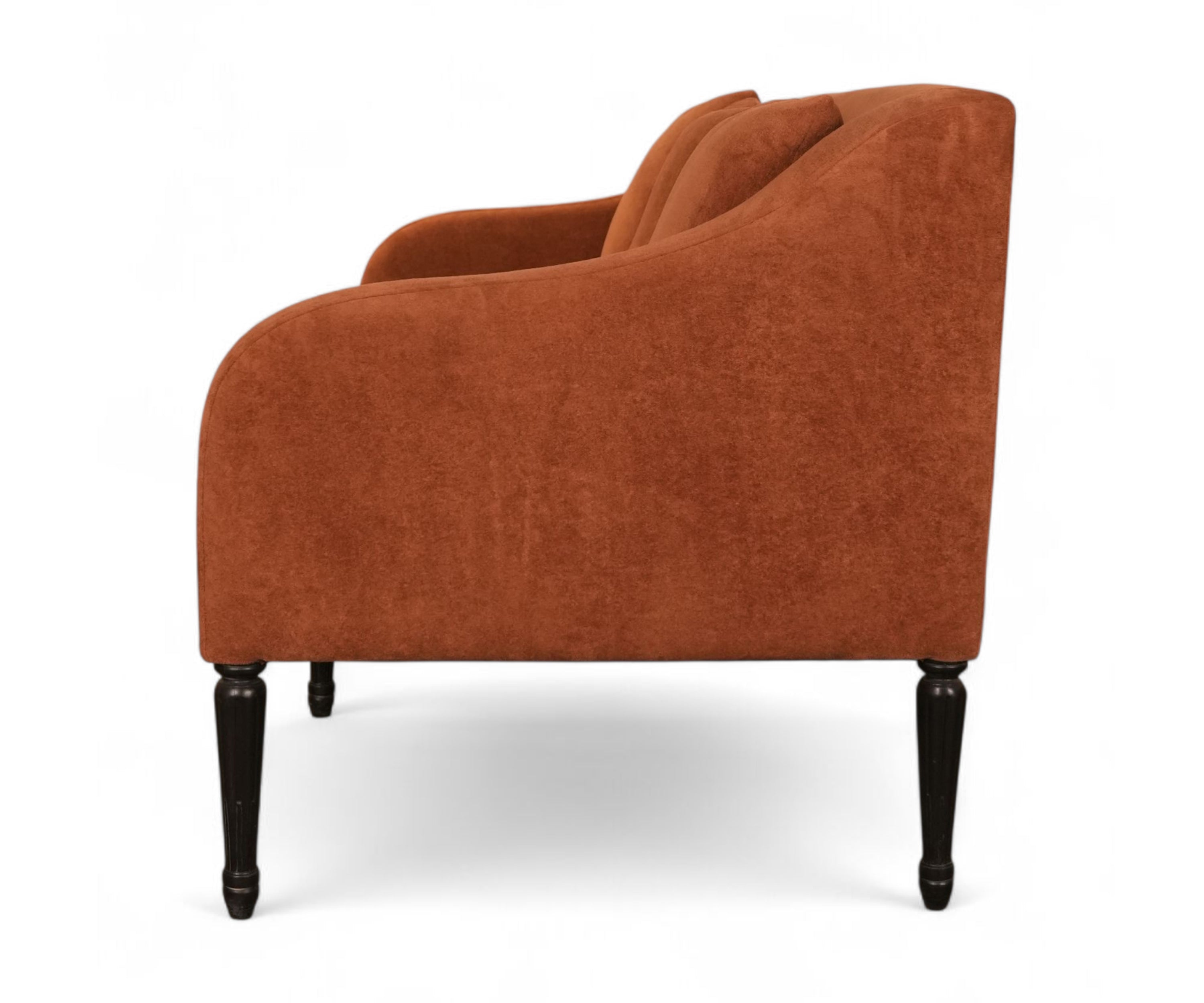 Rust Velvet 3 Seater Sofa