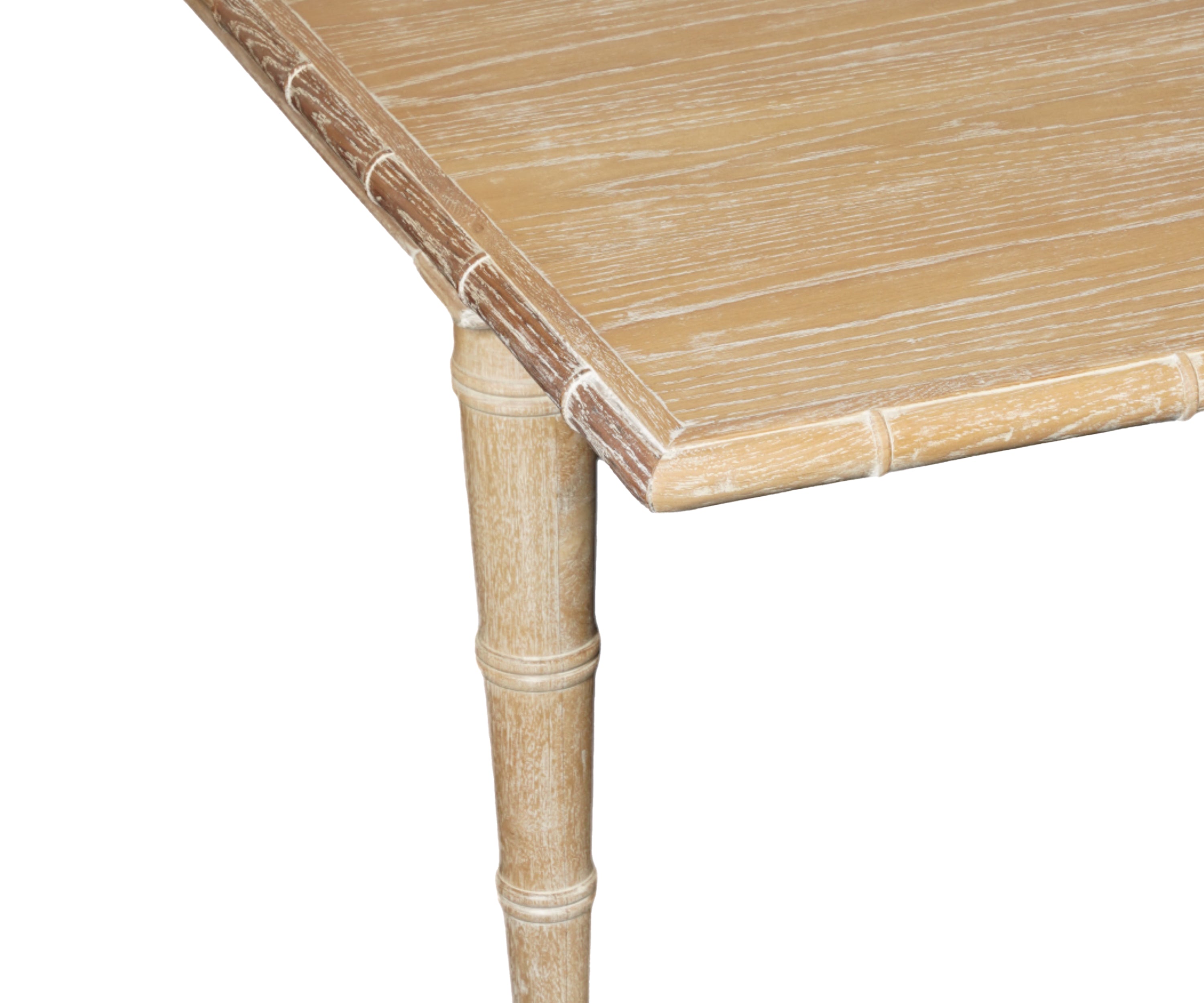 Natural Wood Extendable 8 Seater Dining Table with Bamboo-Style Legs