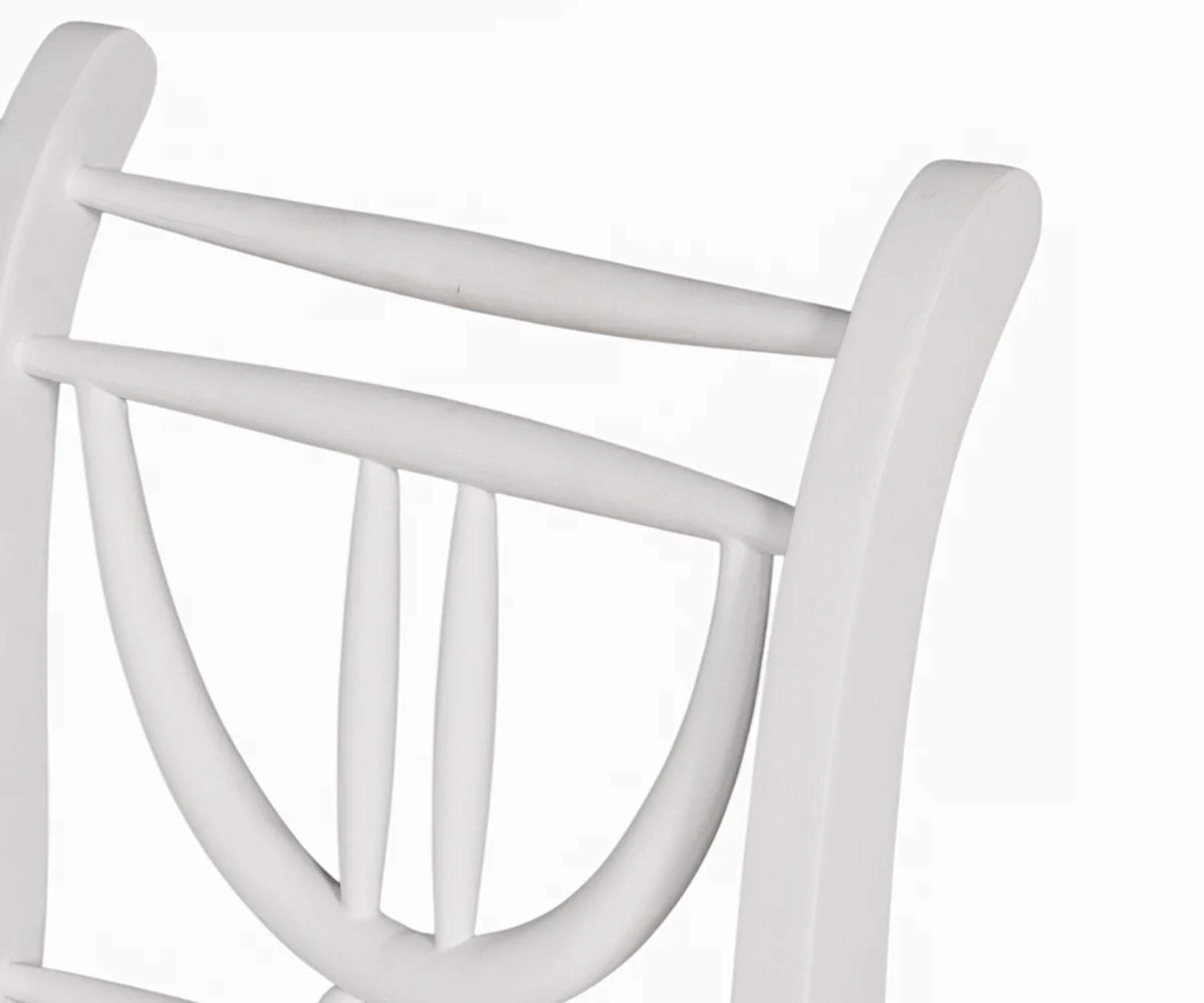 French Style White Wooden Dining Chair with Floral Seat