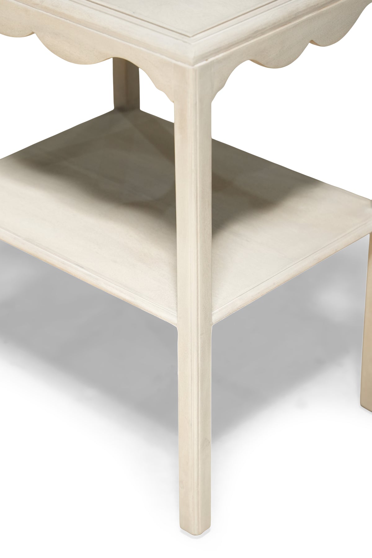 Ivory Wooden Two Tier Side Table