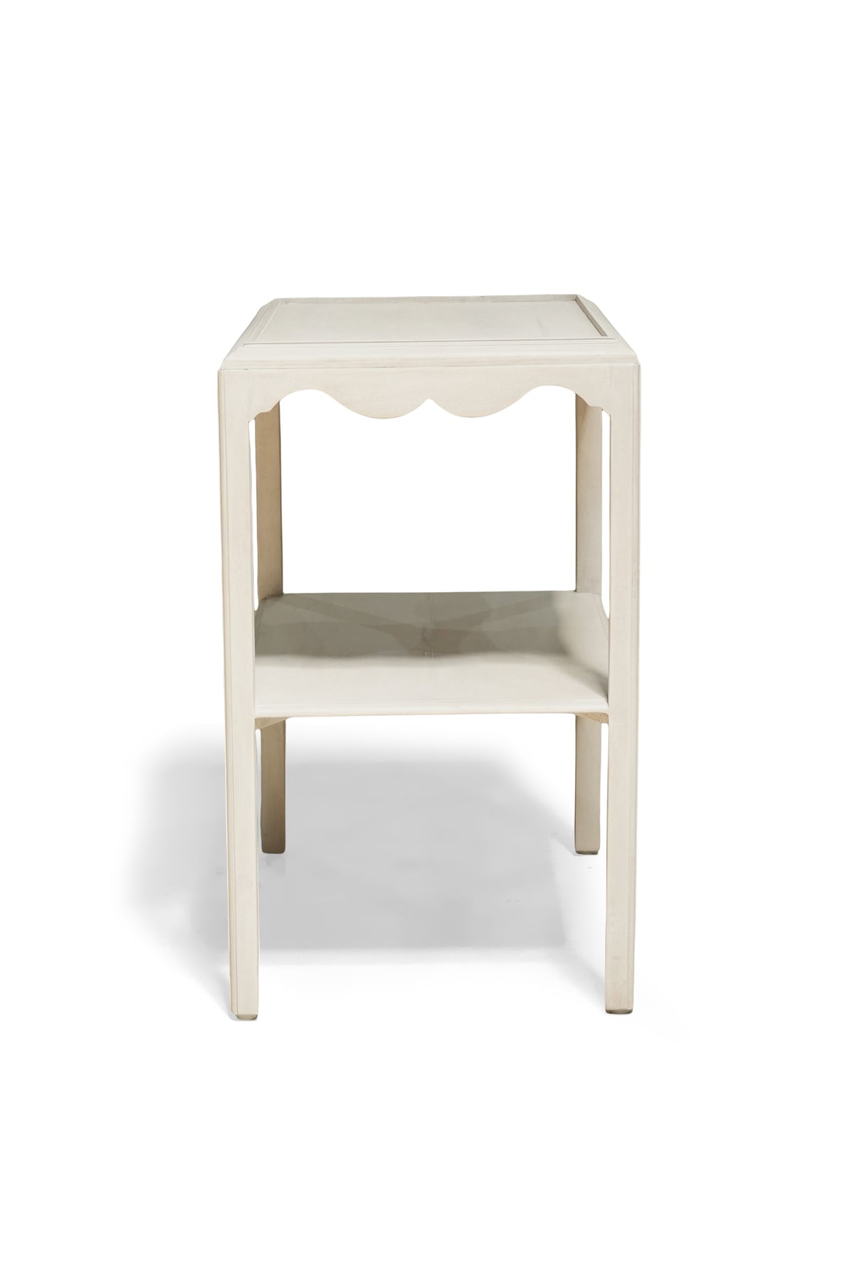 Ivory Wooden Two Tier Side Table