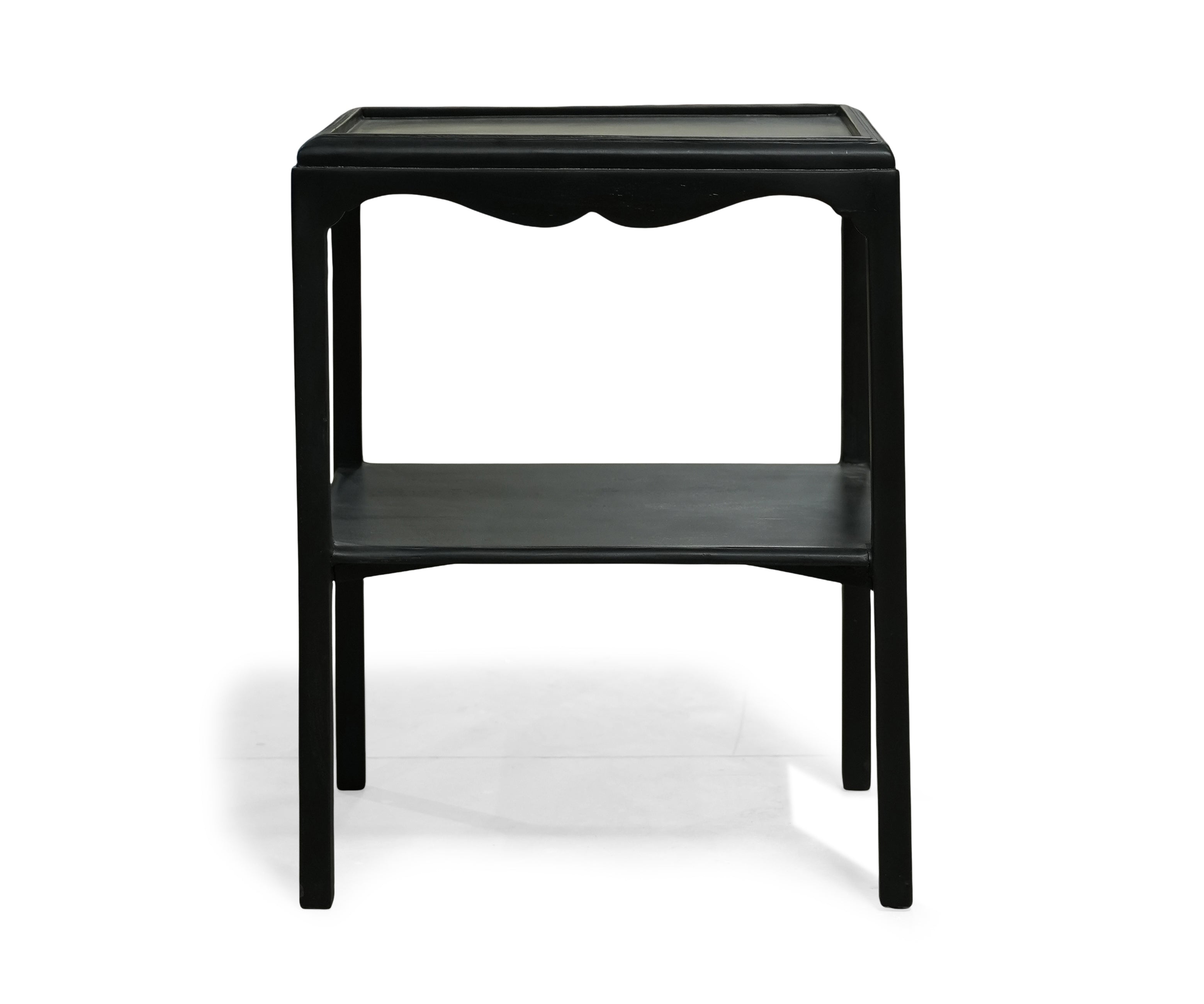 Black Wooden Two Tier Side Table