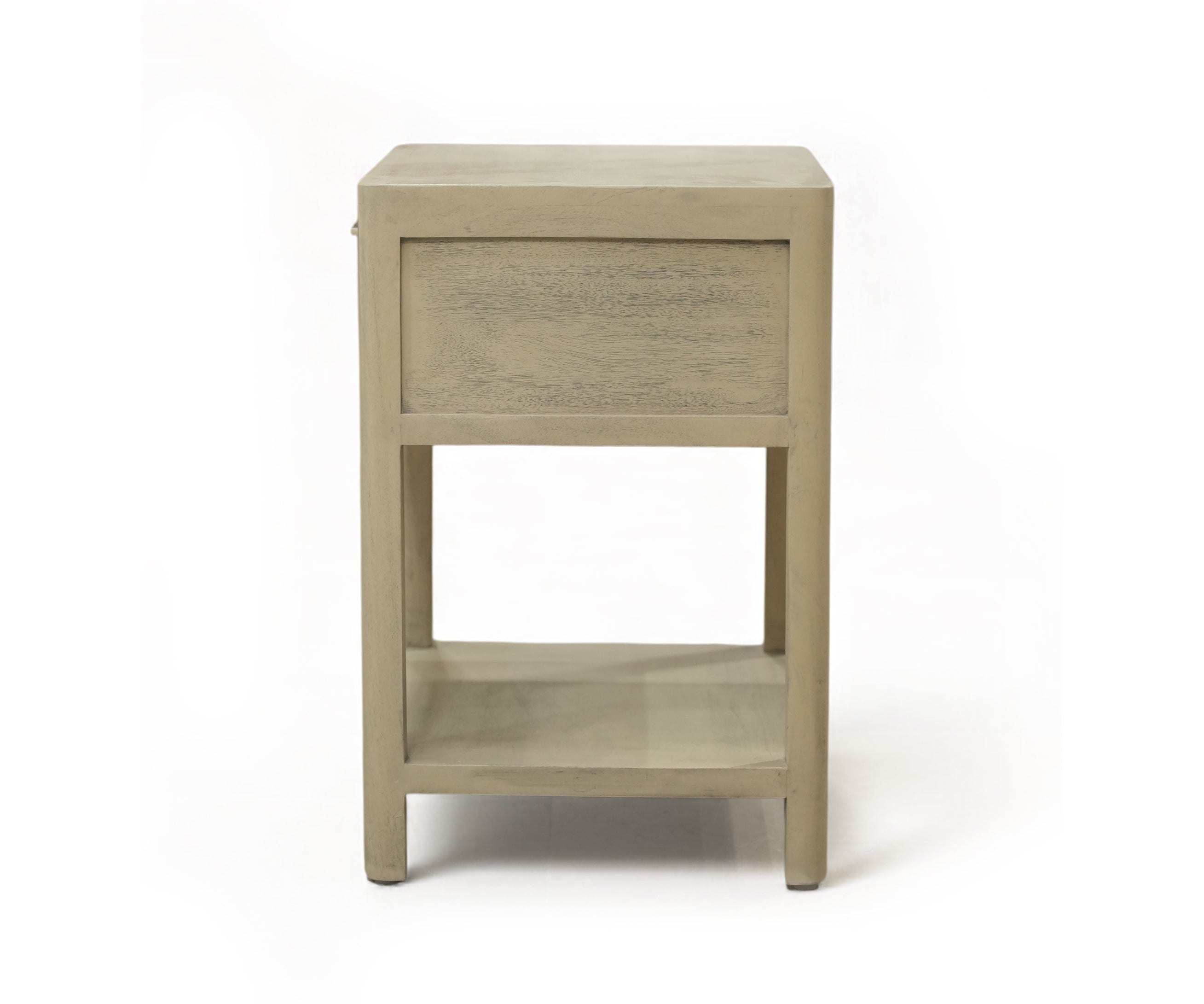 Sand Cane Front Bed Side Table with Open Shelf