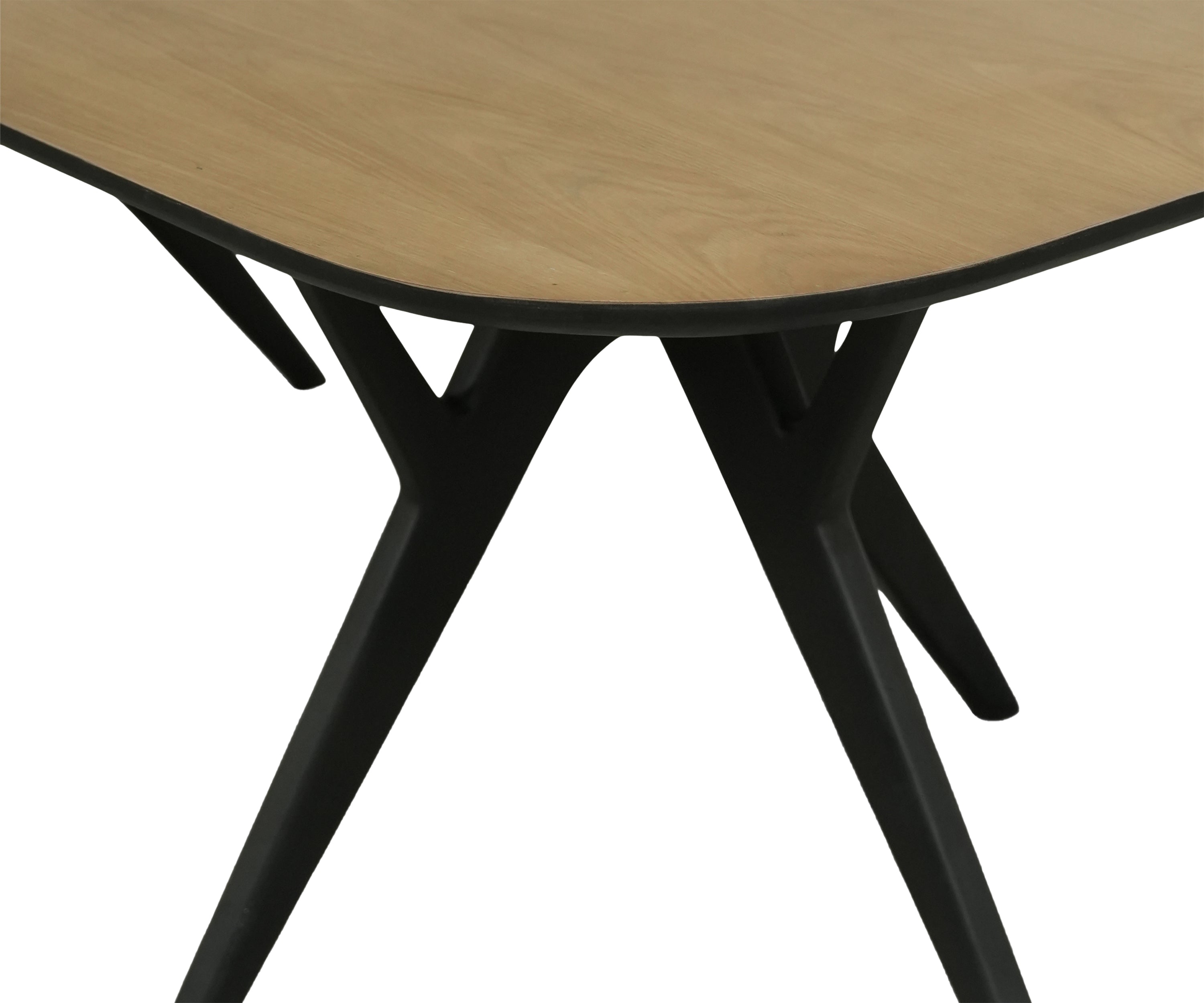 Modern 8-Seater Dining Table with Natural Wood Top & Black Trestle Base