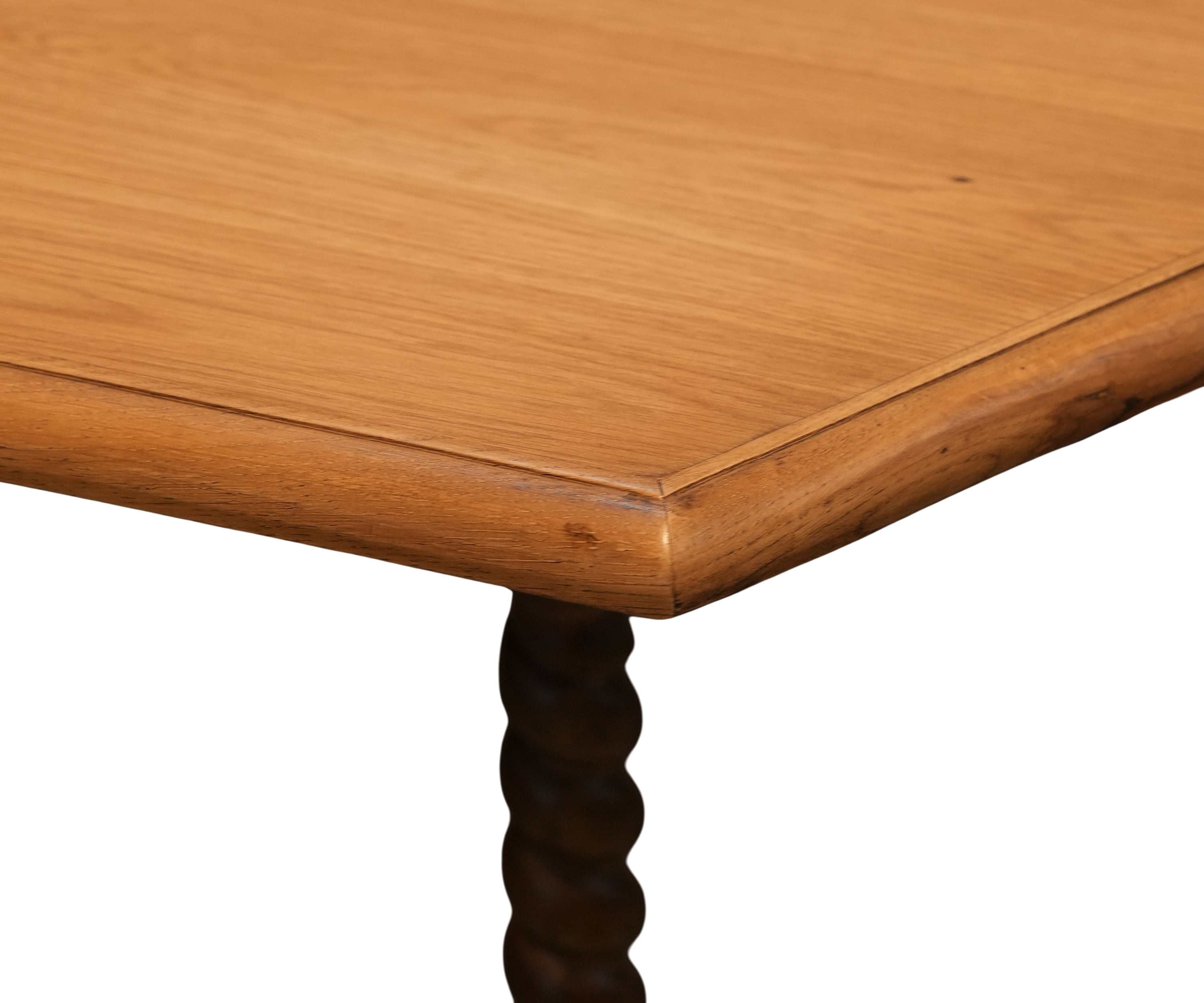 Rustic Solid Wood 6 Seater Dining Table with Barley Twist Legs