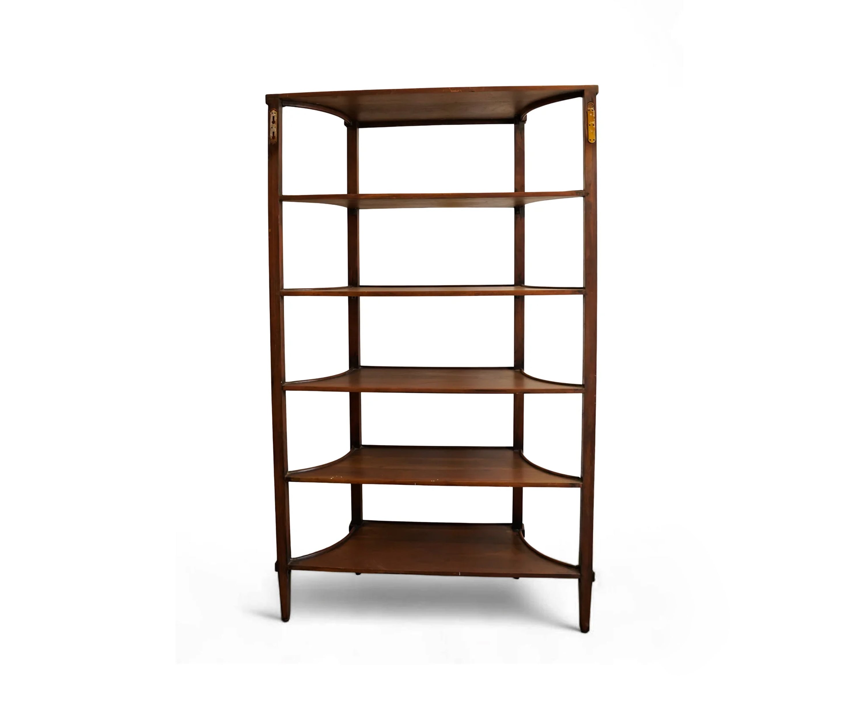 Solid Wood Open Display Bookshelf with Curved Shelves