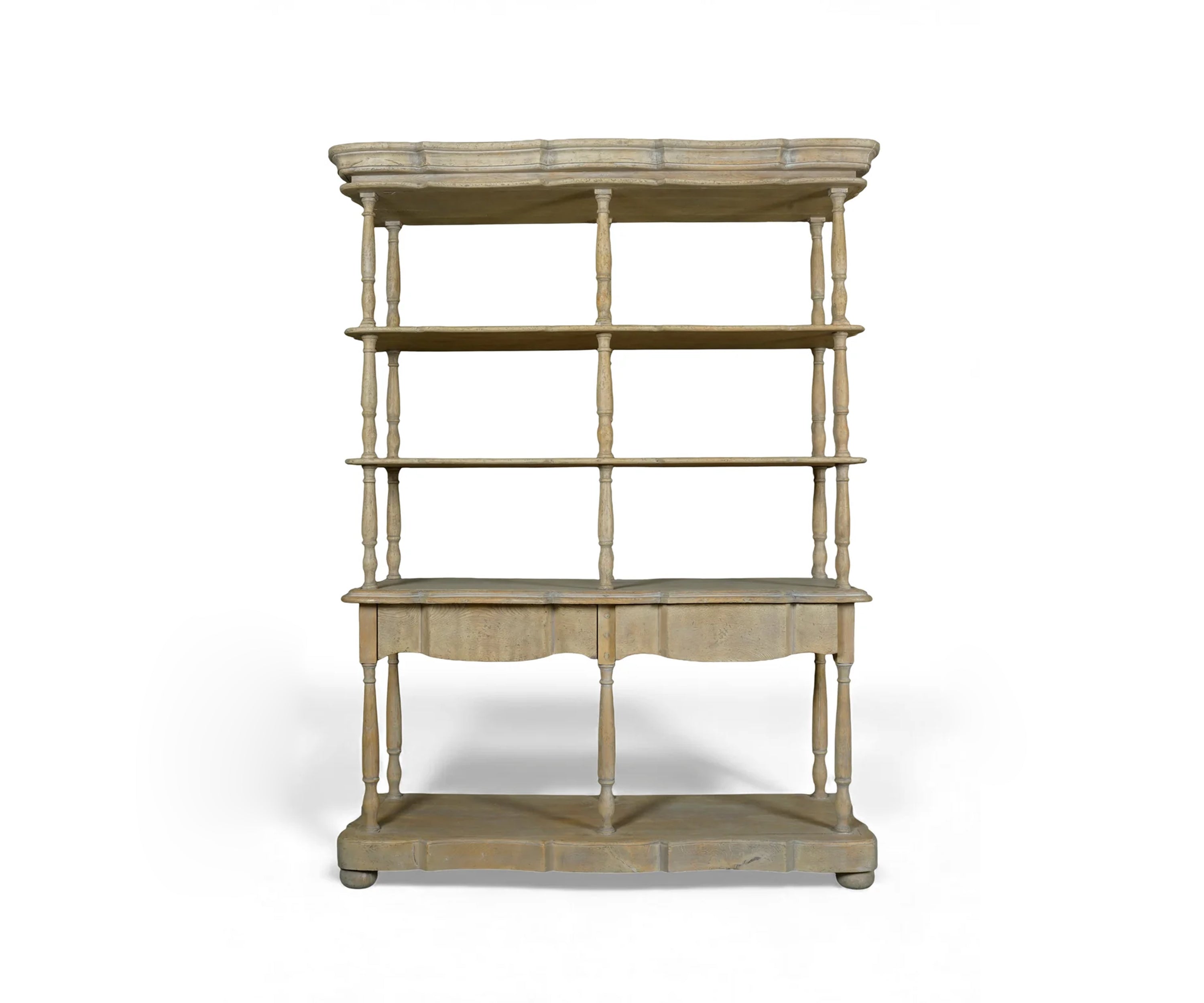French Style Solid Wood Display Hutch Shelf Unit