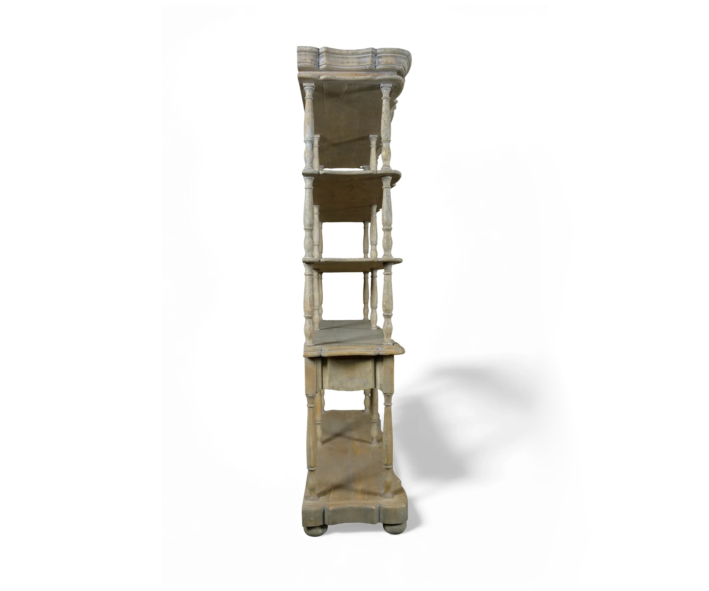 French Style Solid Wood Display Hutch Shelf Unit