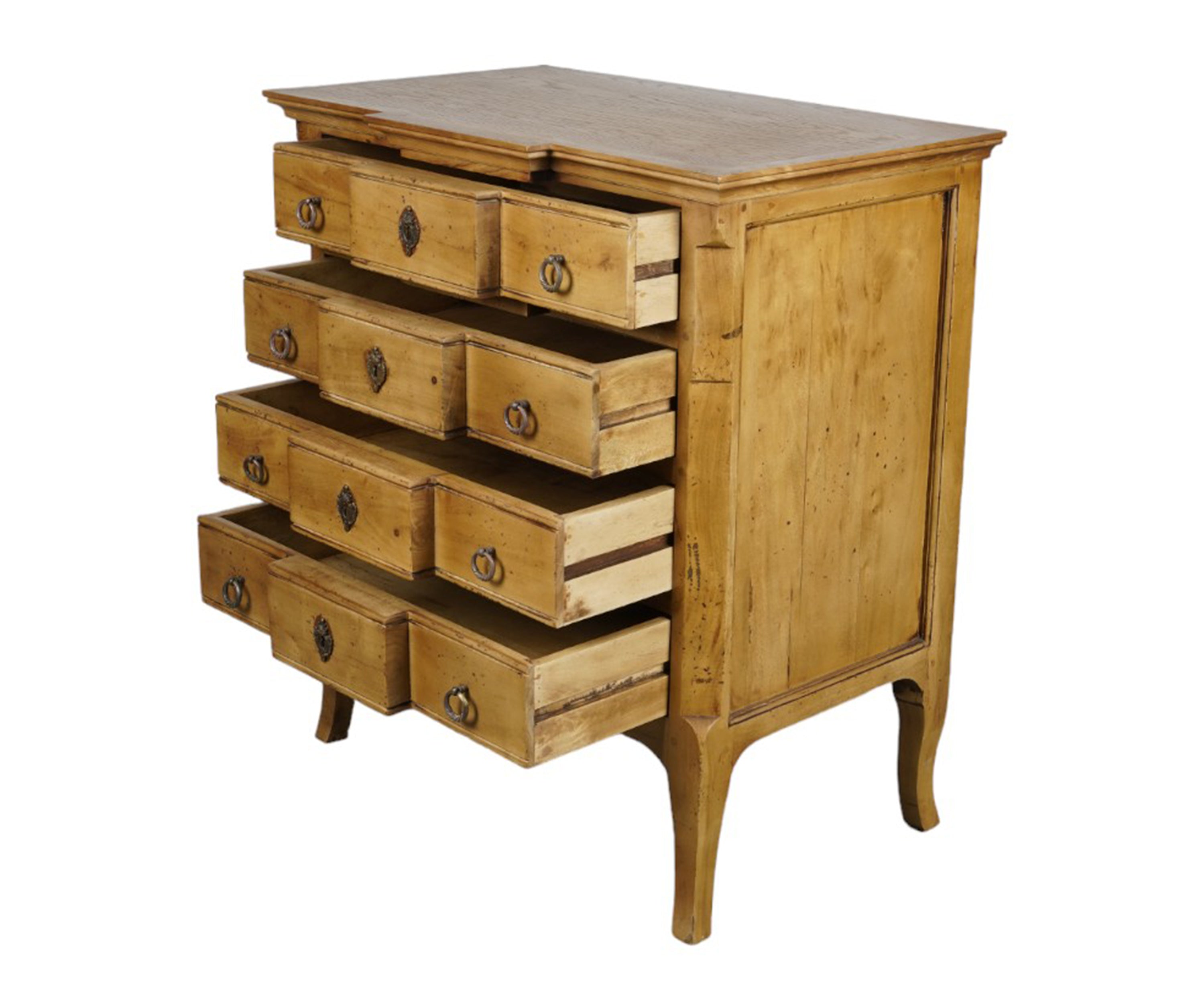 Mid Century Chest of Drawers in Distressed Wood Finish