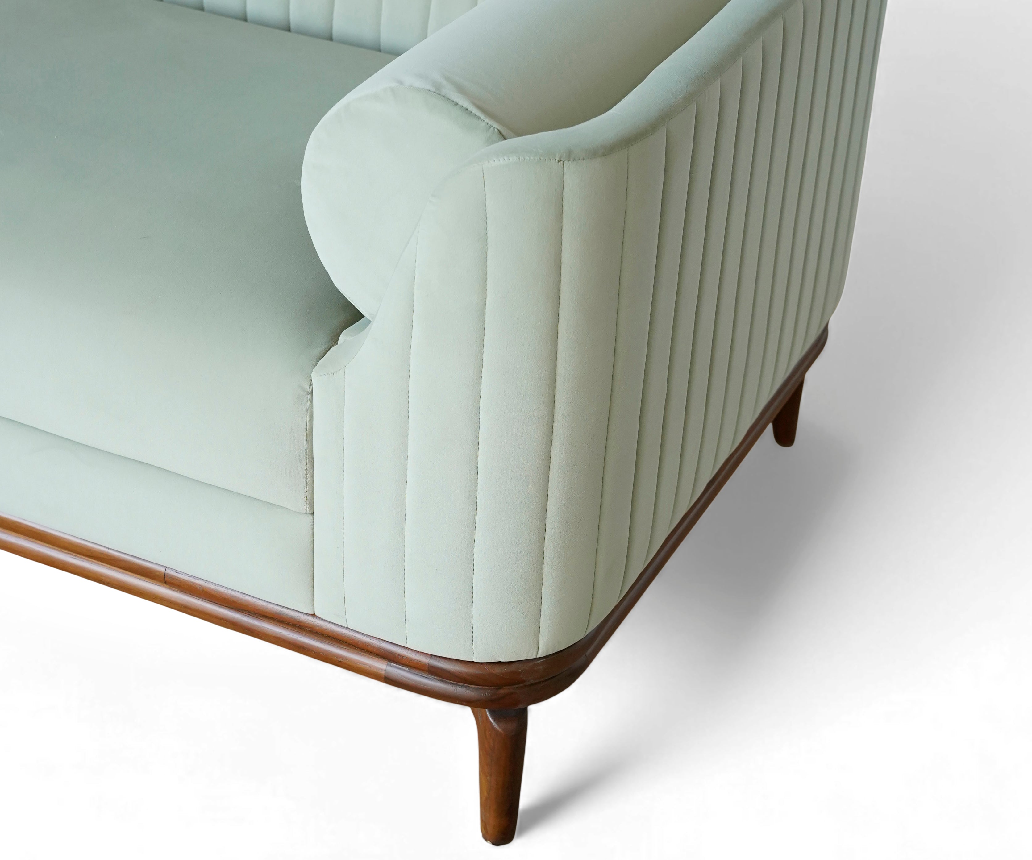 Curved Arm 2 Seater Channel Sofa