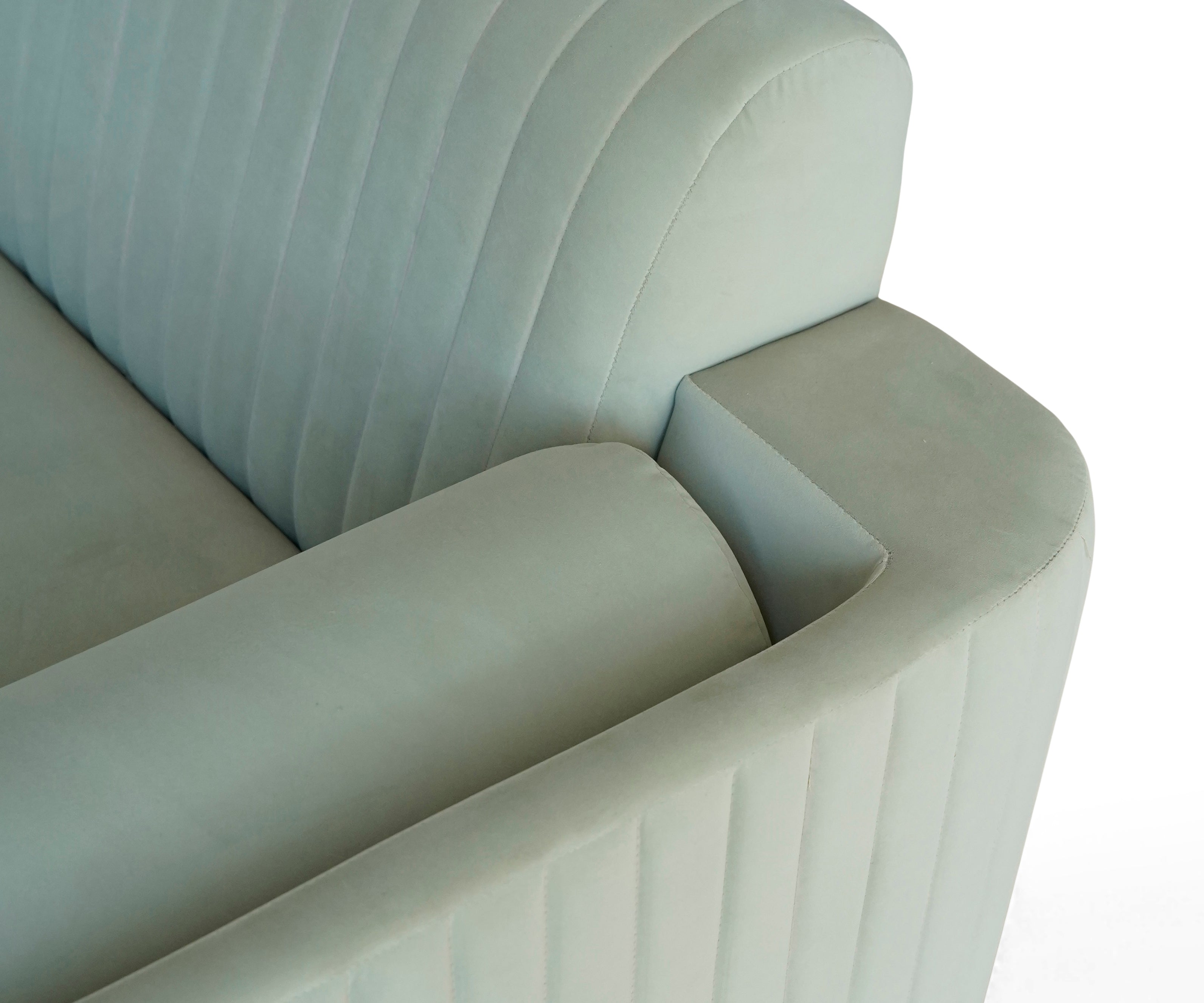 Curved Arm 3 Seater Channel Sofa
