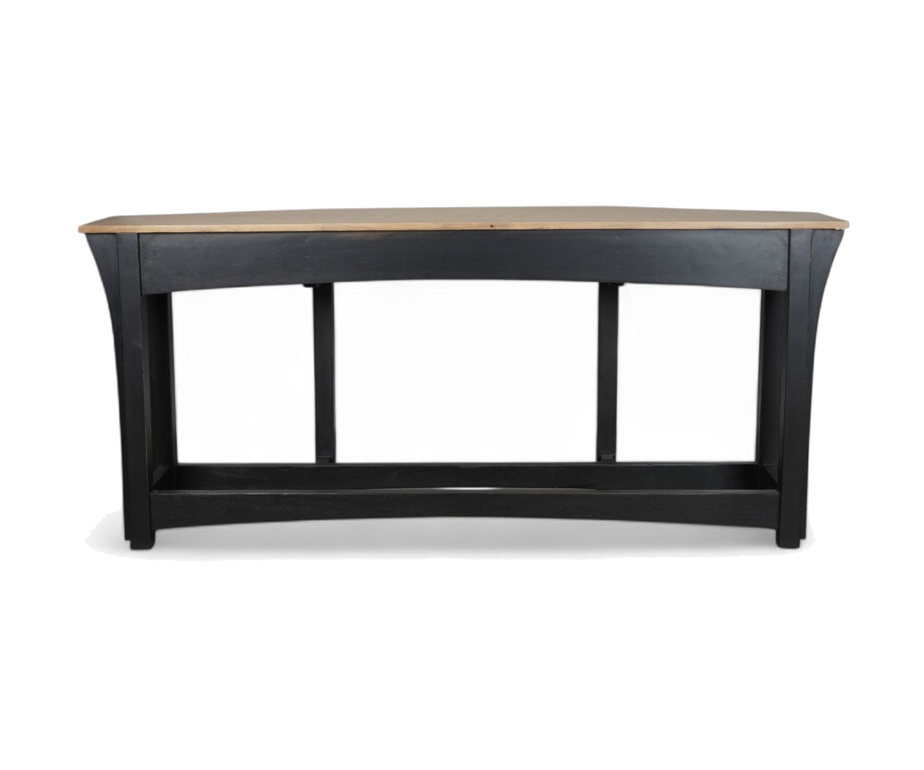 Two-Tone Console Table with Drawers & Brass Knobs