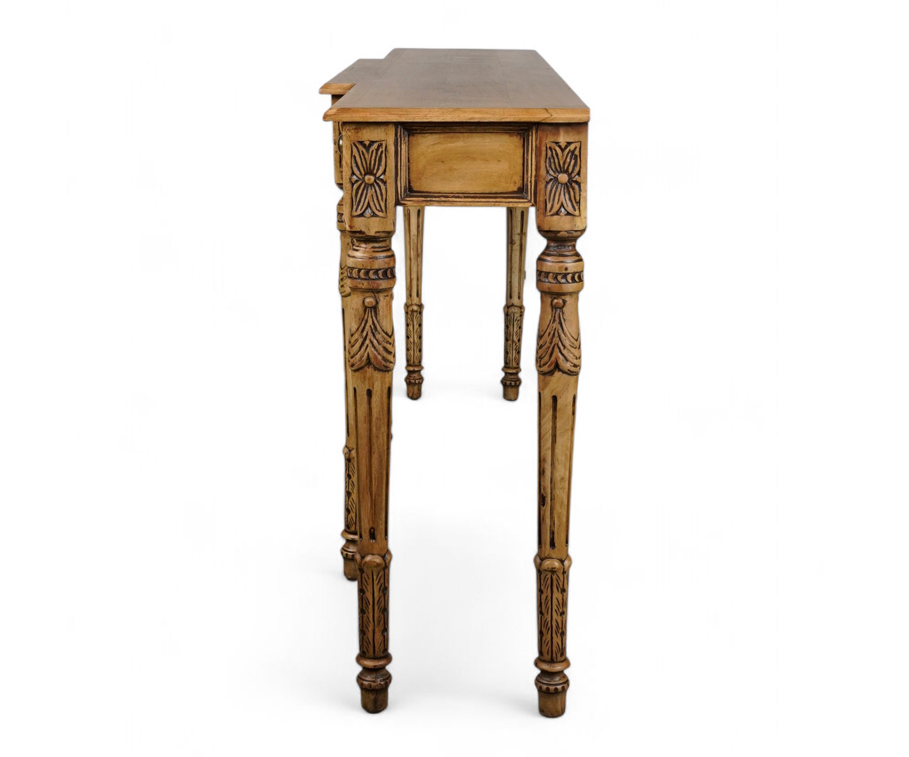 French Style Carved Console Table with 3 Drawers