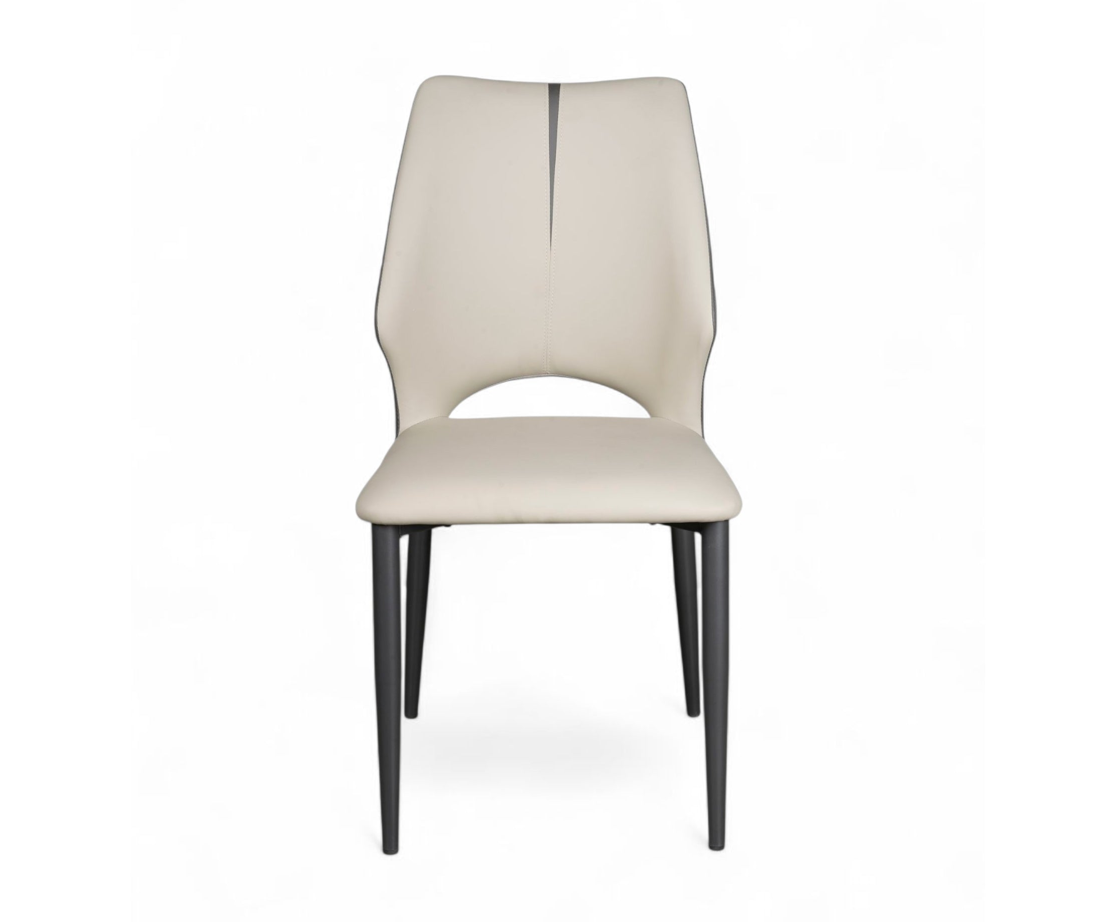 Ivory Contour High-Back Dining Chair with Black Frame