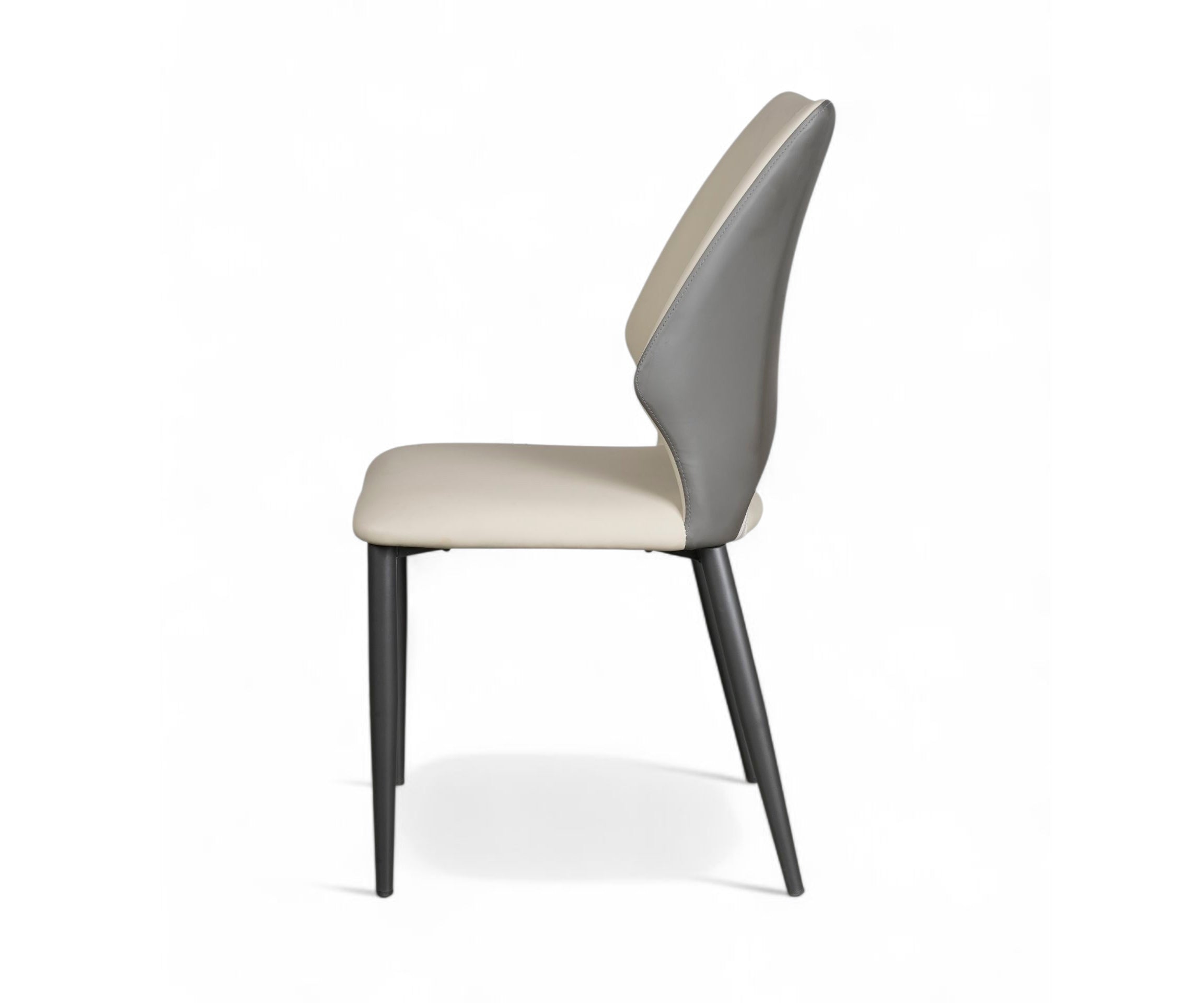 Ivory Contour High-Back Dining Chair with Black Frame