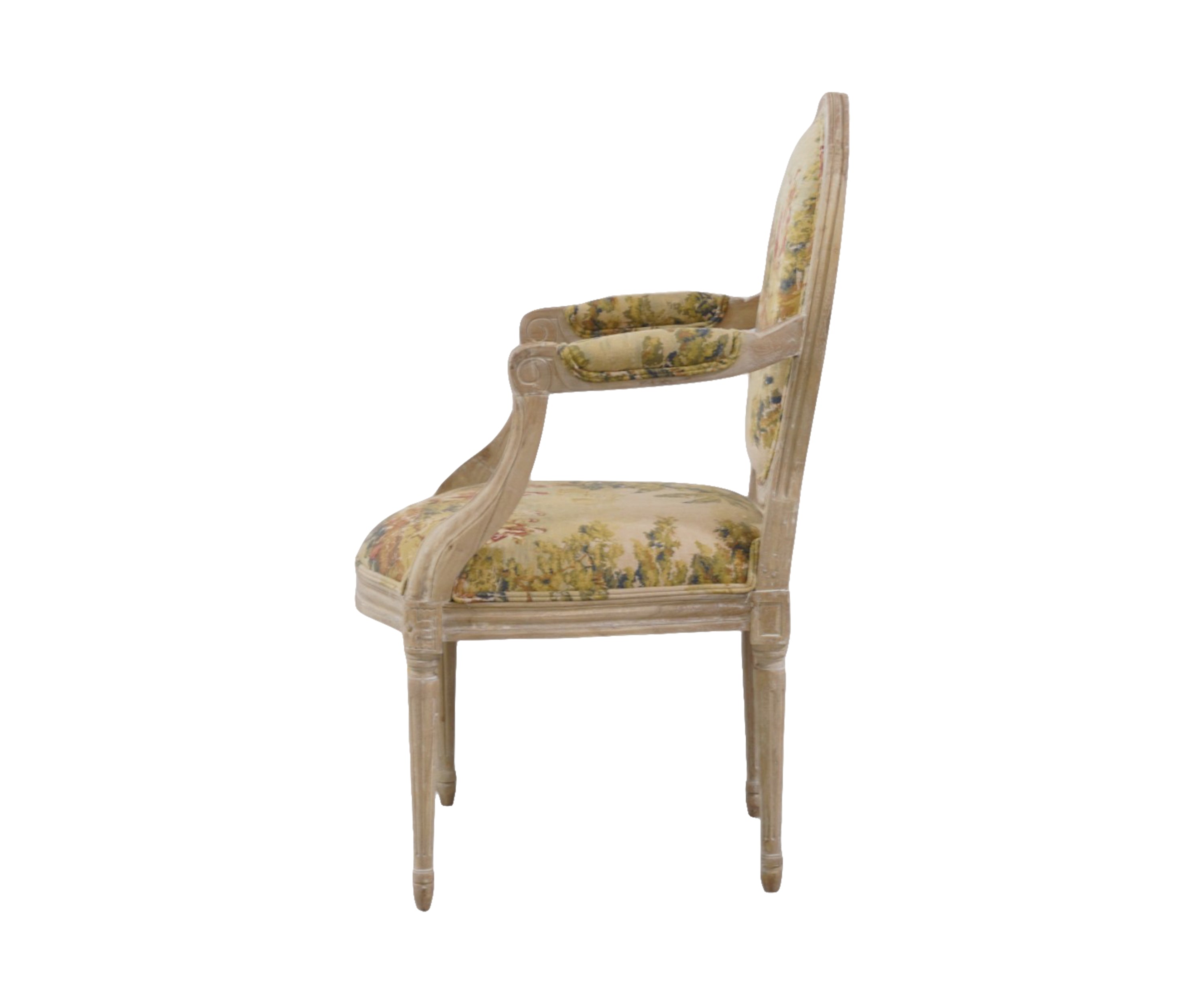 Gustavian Oval Back Armchair with Fluted Legs