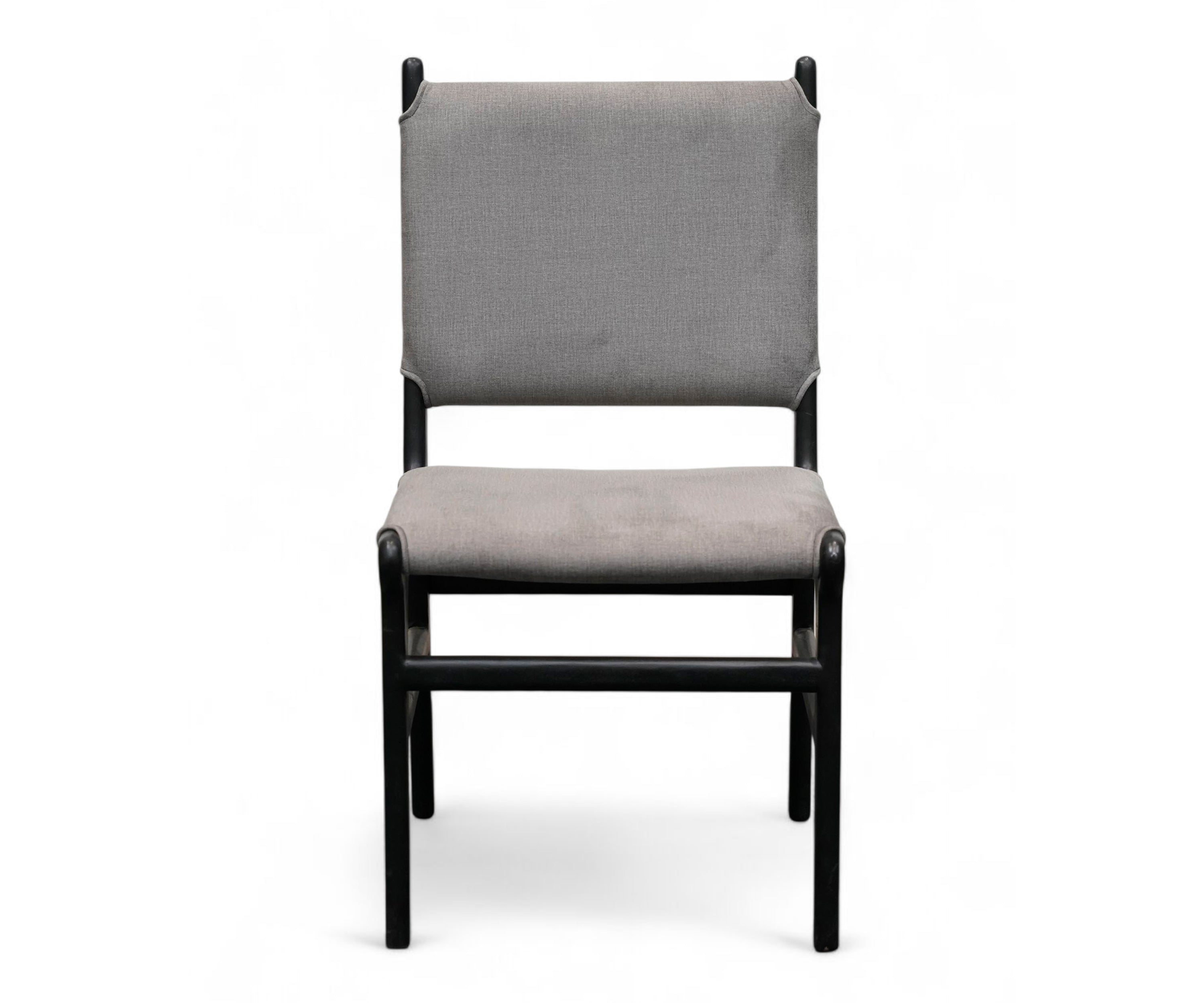 Ash Grey Panel Back Dining Chair with Black Wood Frame