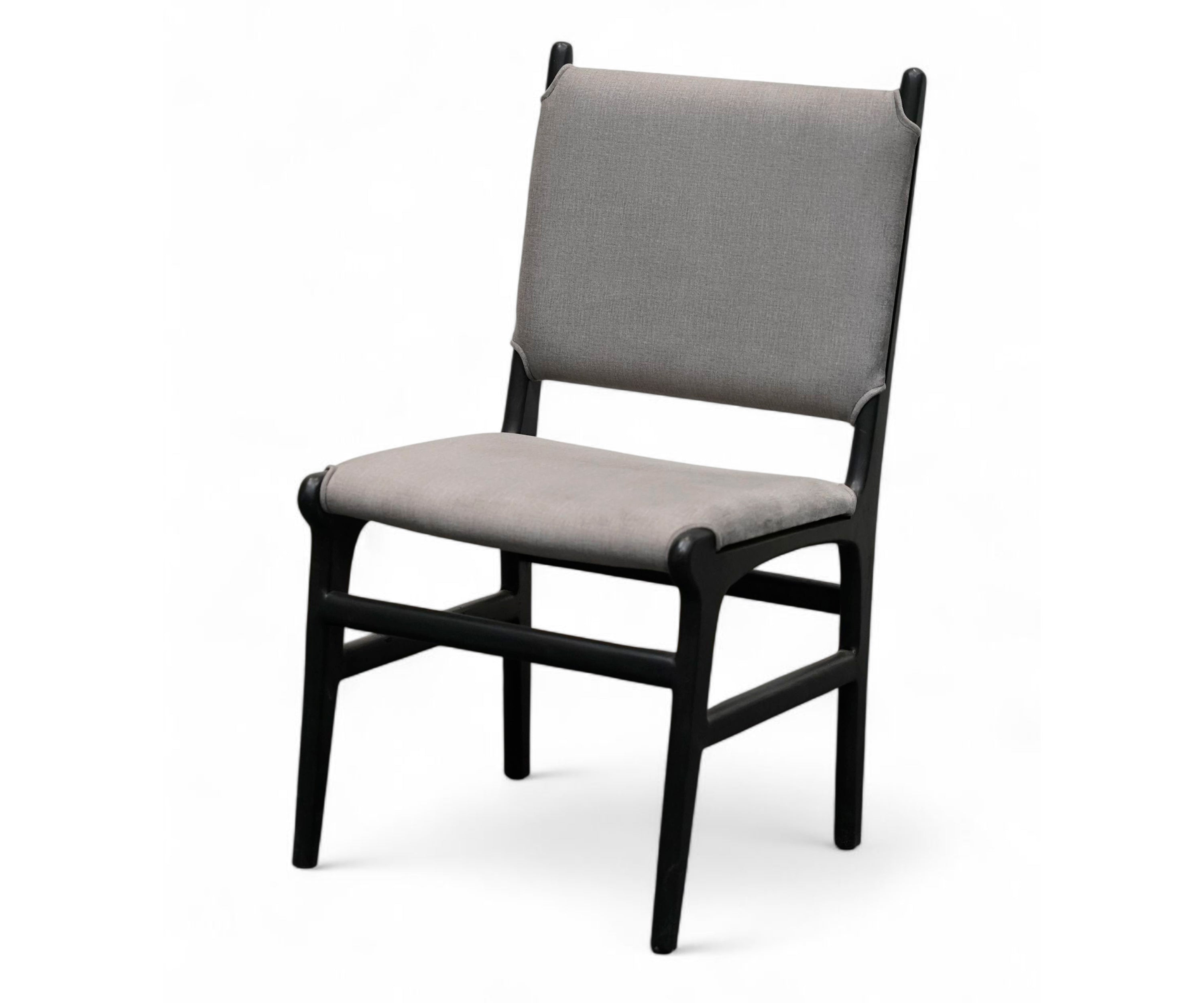 Ash Grey Panel Back Dining Chair with Black Wood Frame