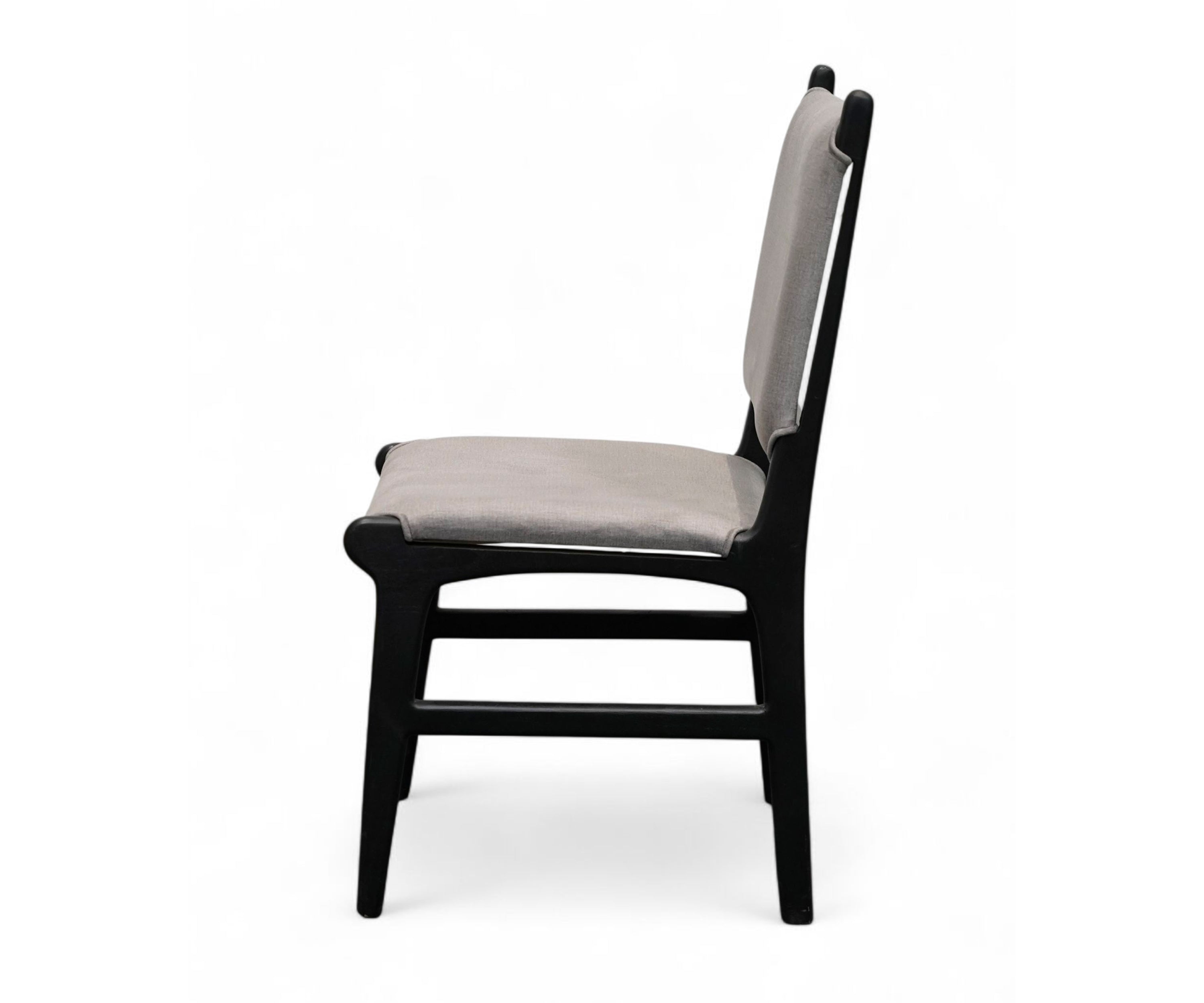Ash Grey Panel Back Dining Chair with Black Wood Frame