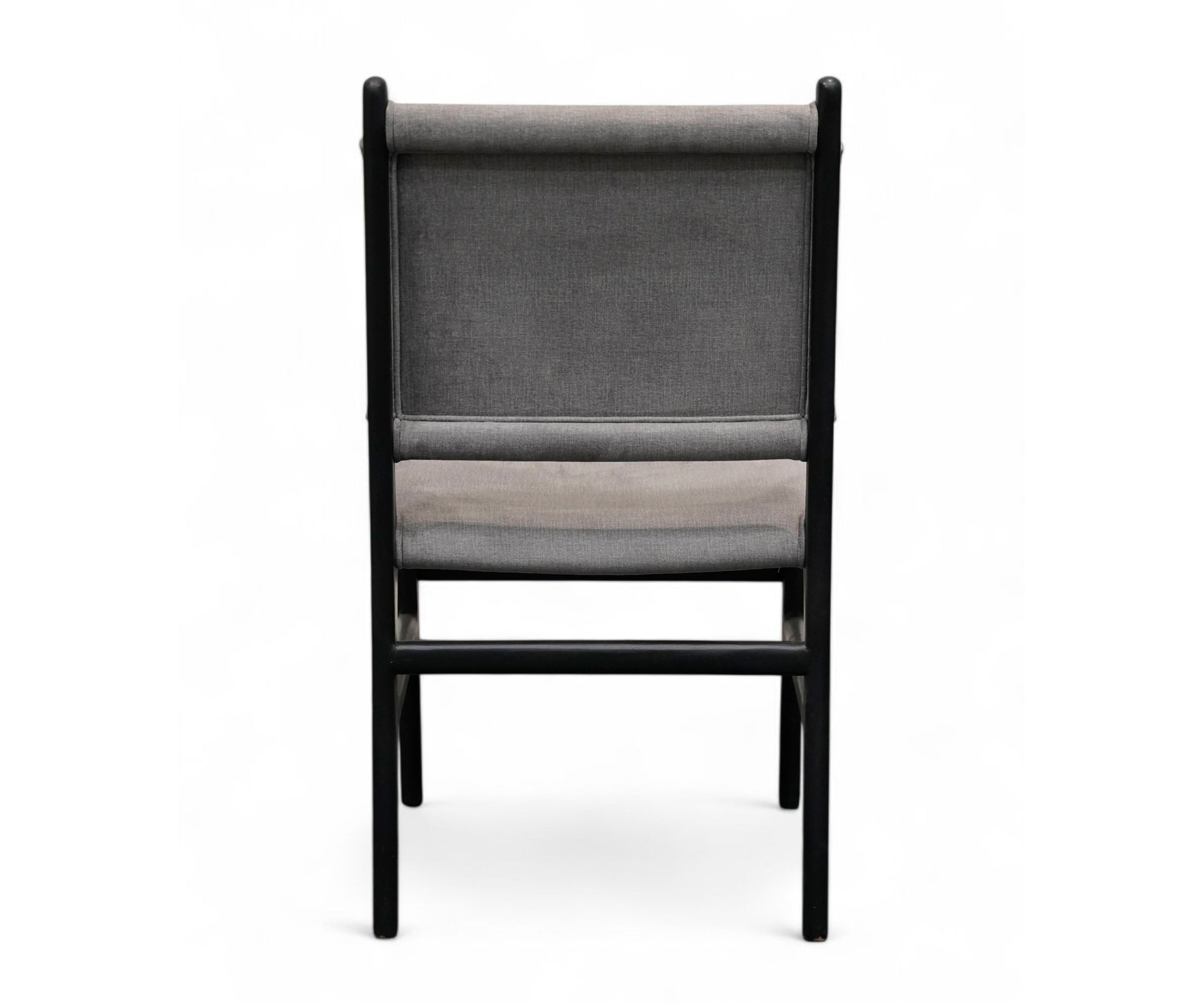 Ash Grey Panel Back Dining Chair with Black Wood Frame
