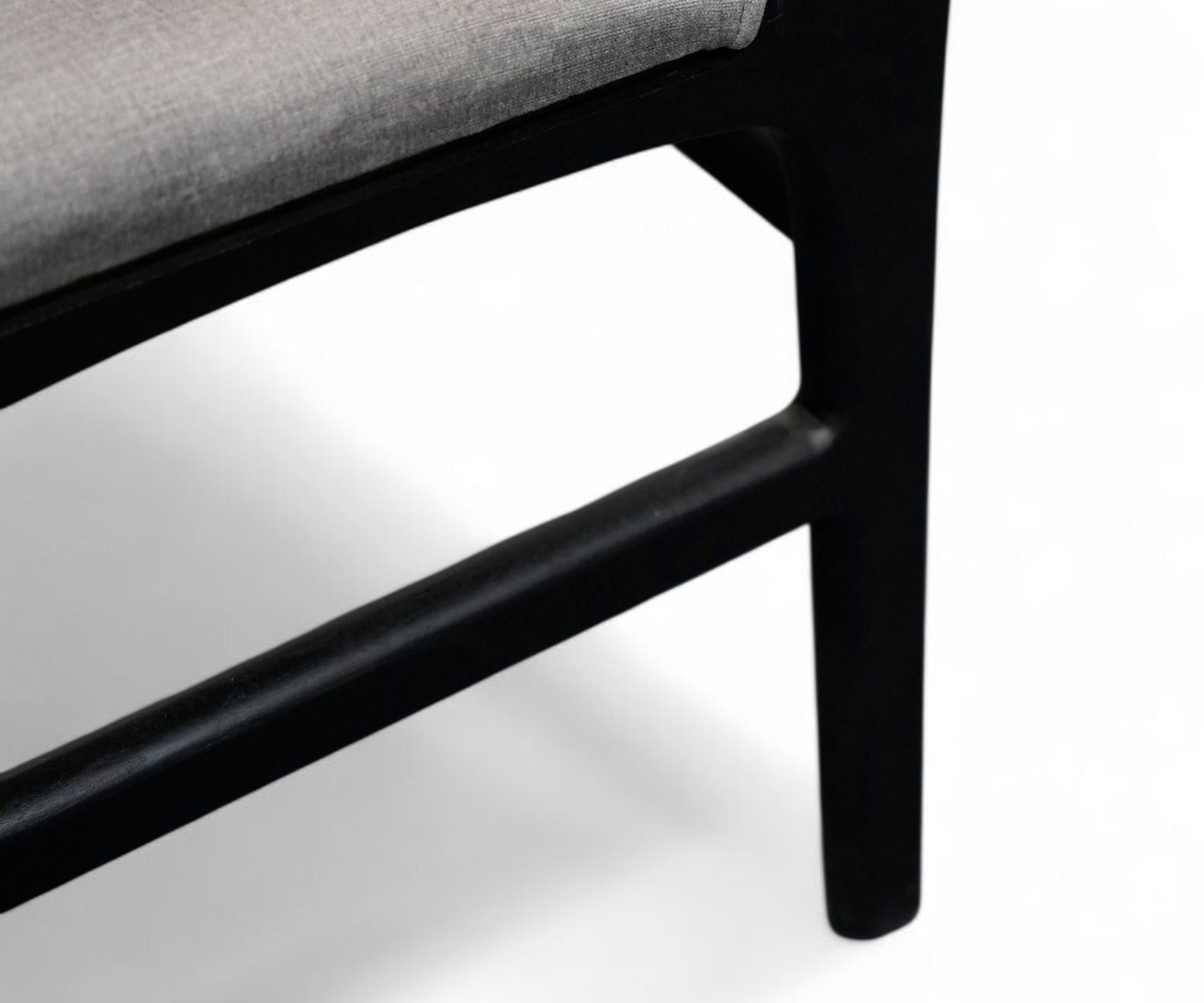 Ash Grey Panel Back Dining Chair with Black Wood Frame