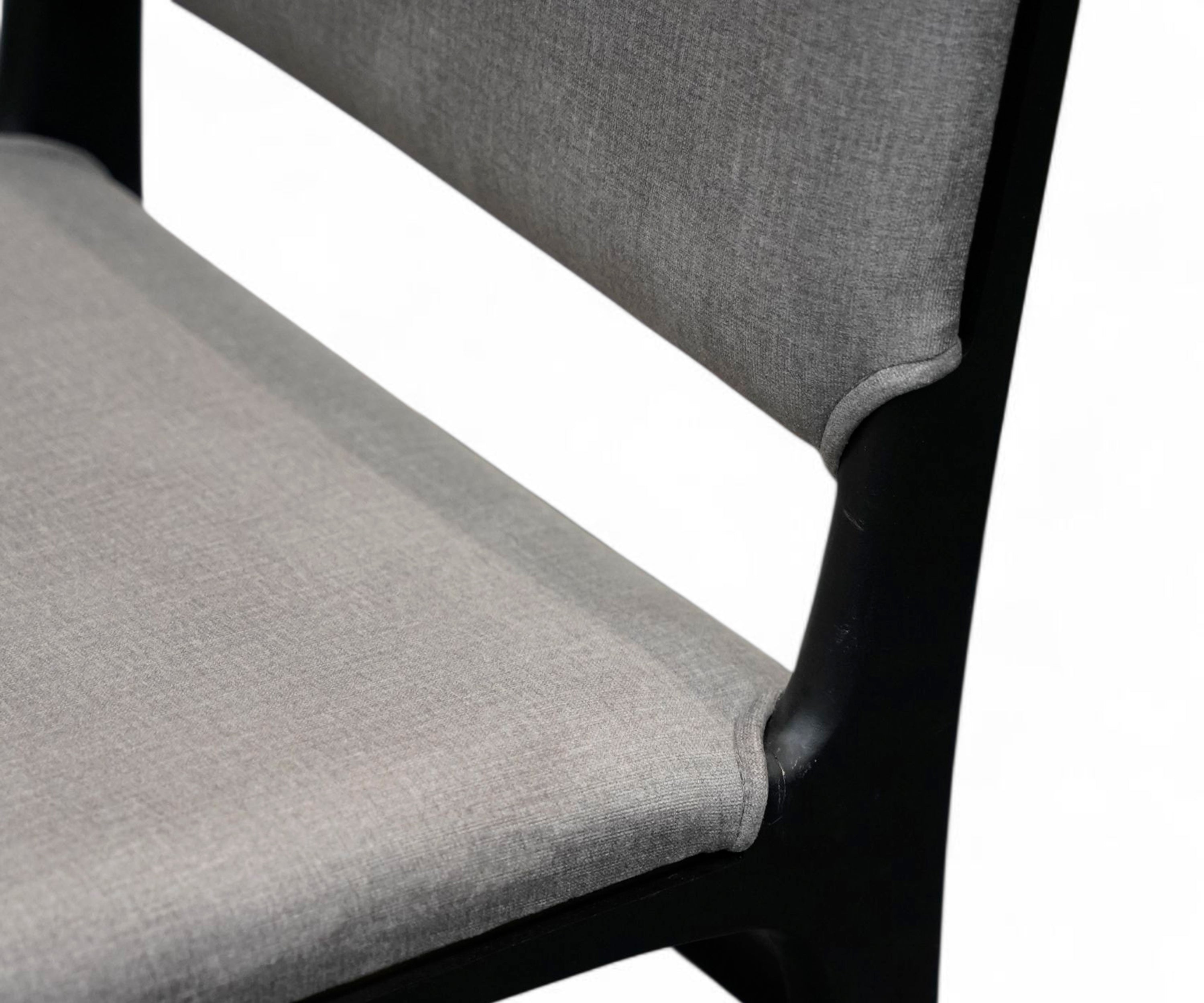 Ash Grey Panel Back Dining Chair with Black Wood Frame