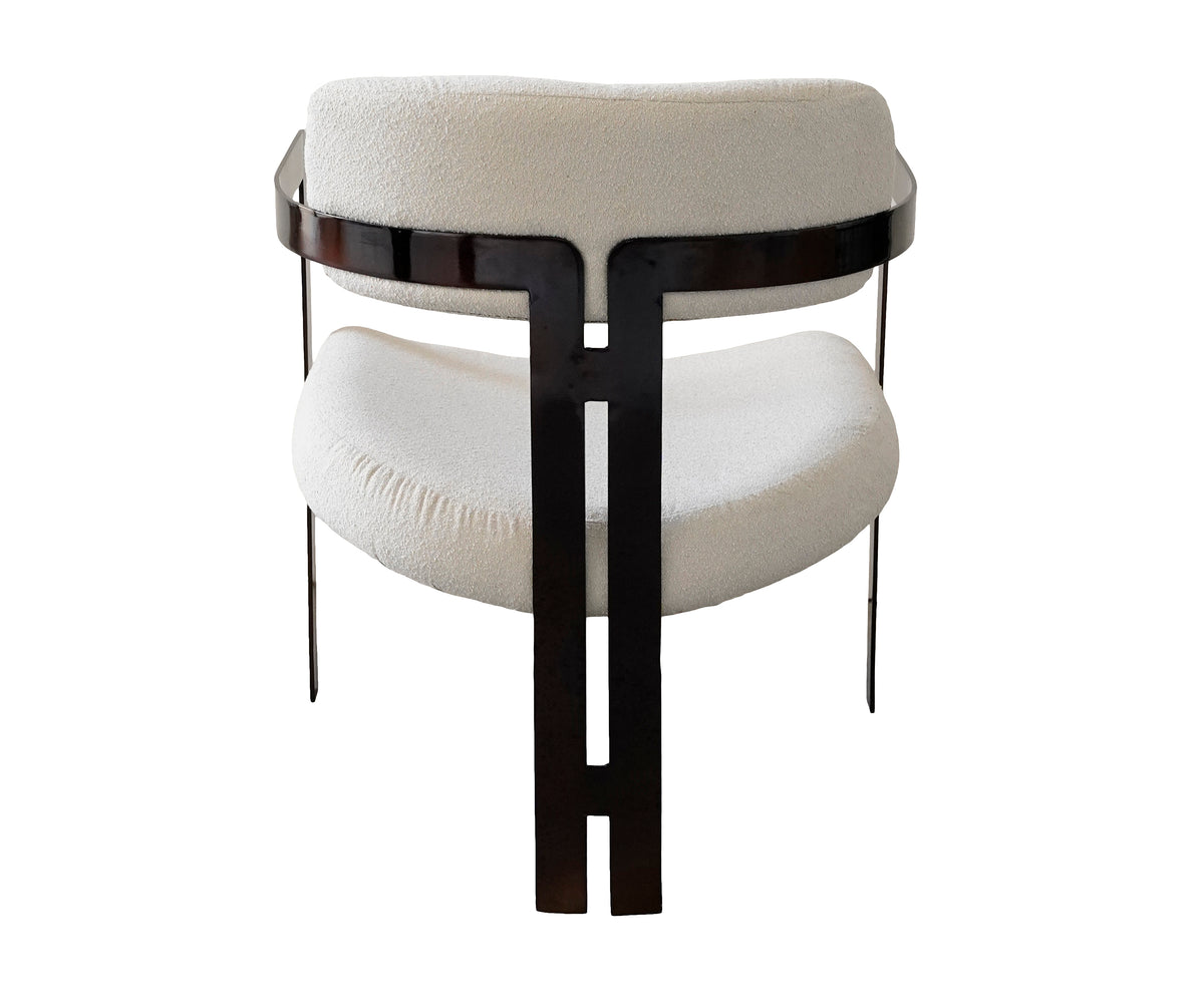Bouclé Accent Chair with Matte Black Open Frame