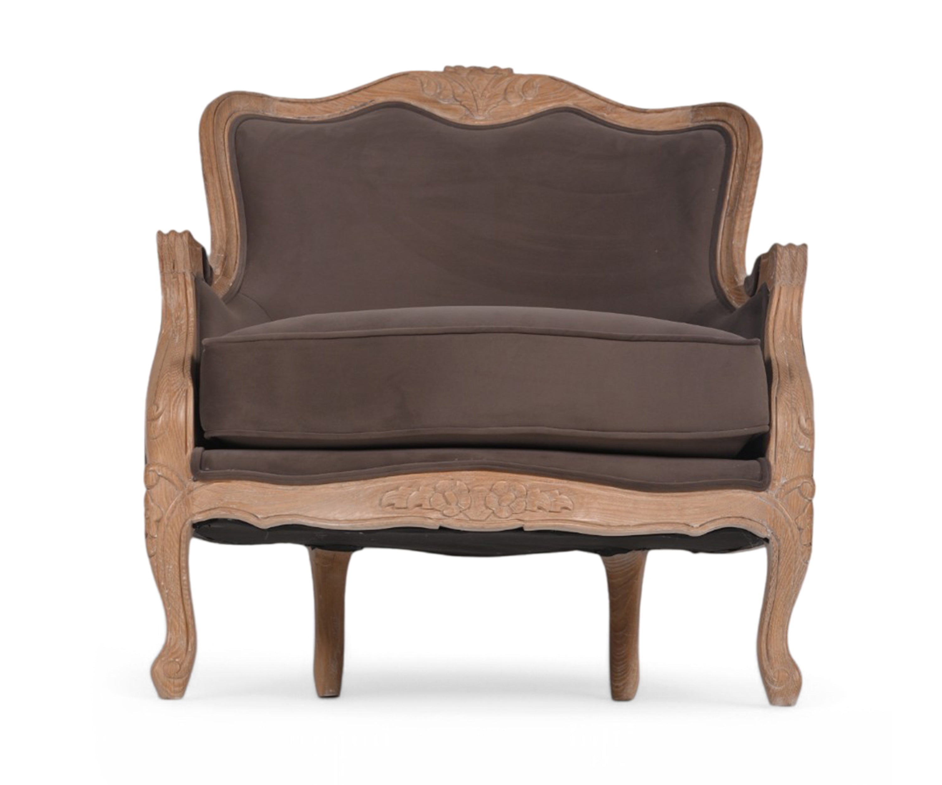 Royal Velvet Finish Majestic Carved Sofa Chair