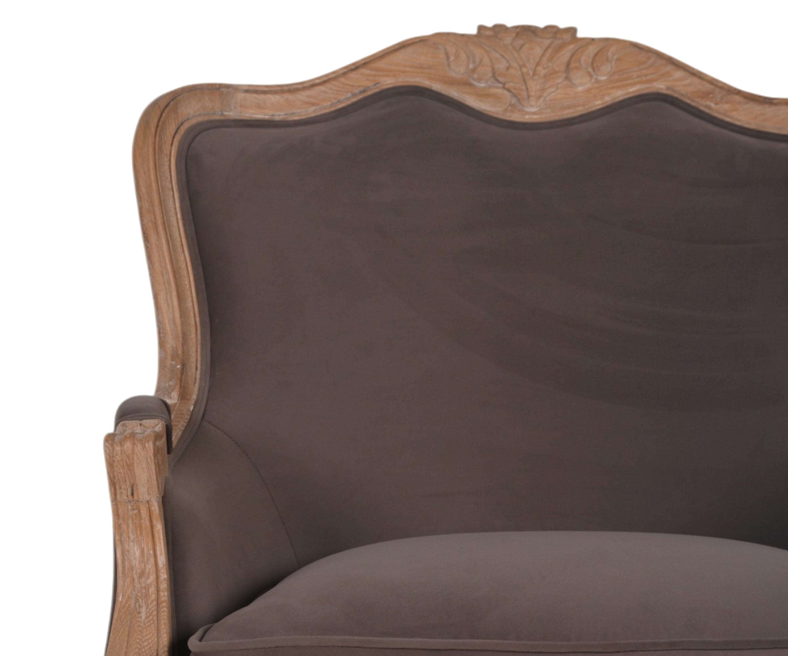 Royal Velvet Finish Majestic Carved Sofa Chair