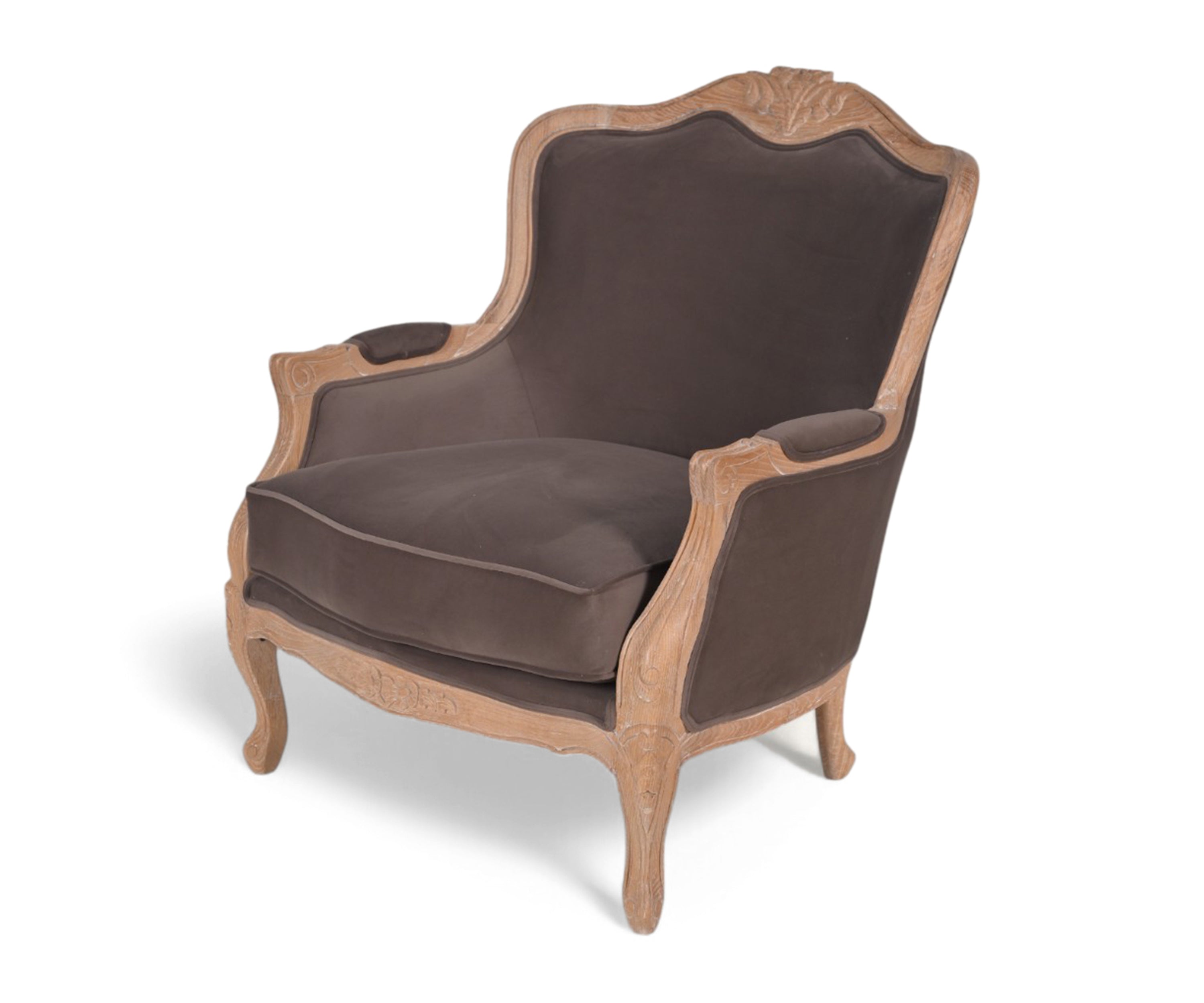 Royal Velvet Finish Majestic Carved Sofa Chair