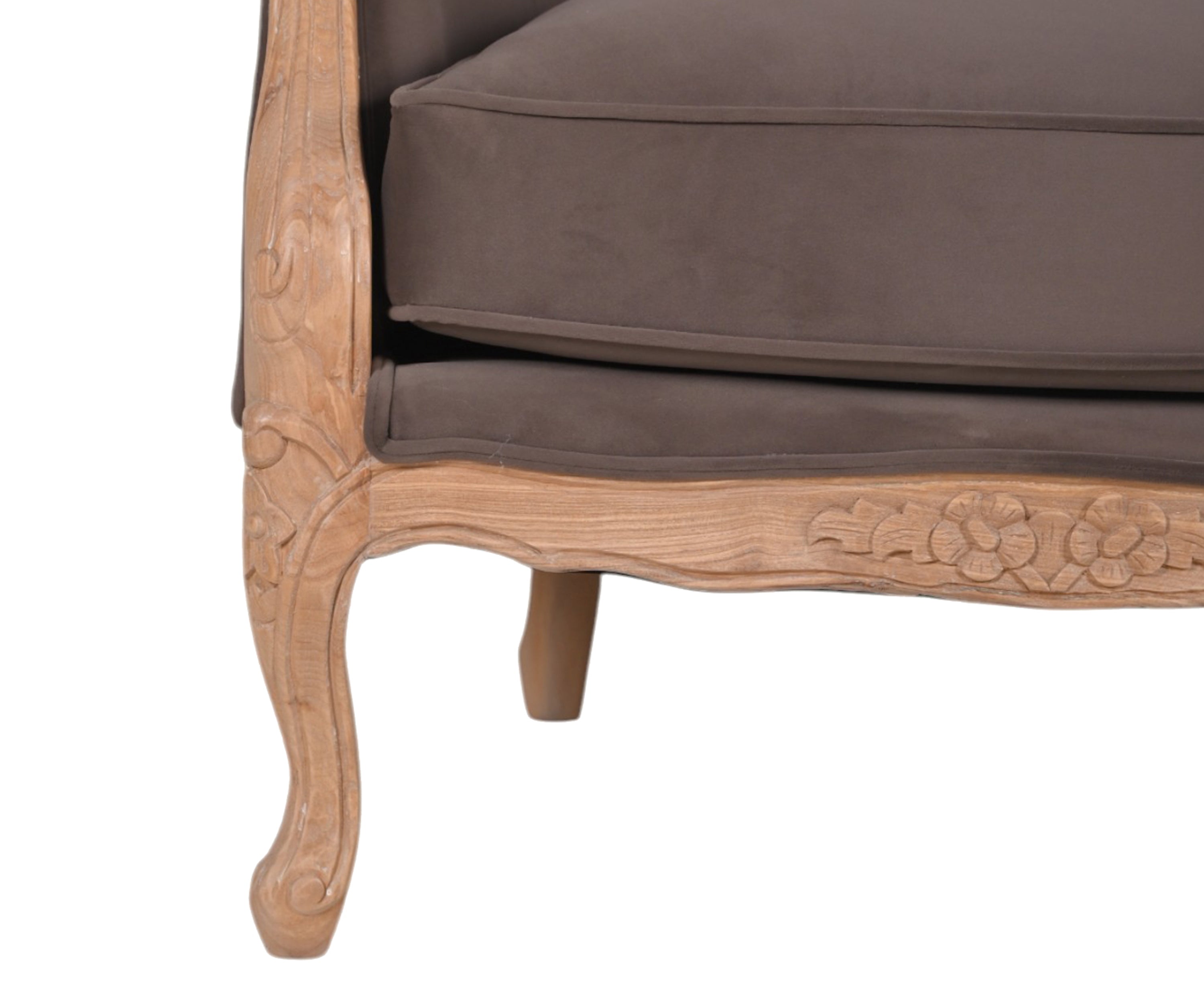 Royal Velvet Finish Majestic Carved 2 seater Sofa