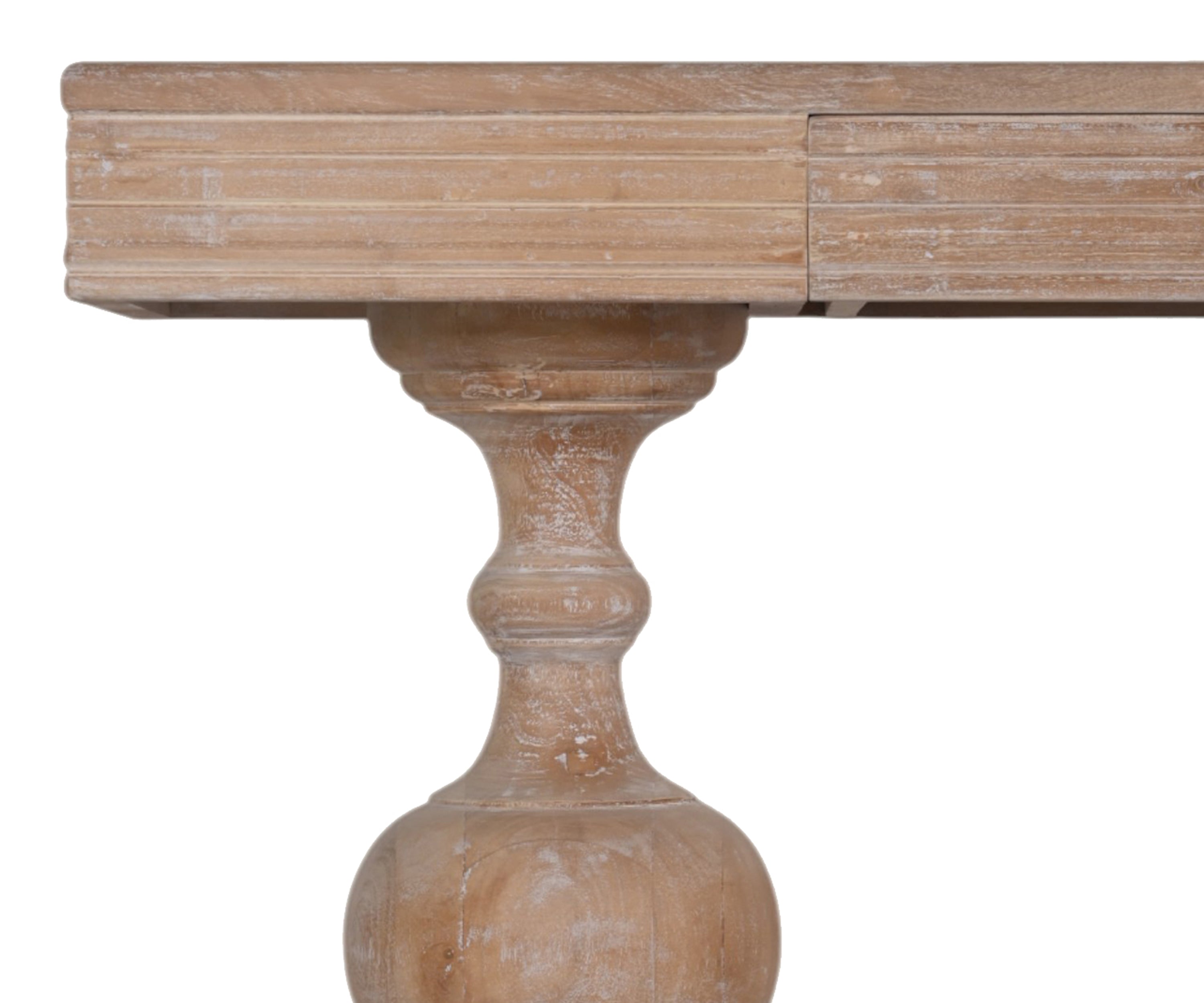Acacia Wood Console Table with Drawers and Bottom Shelf